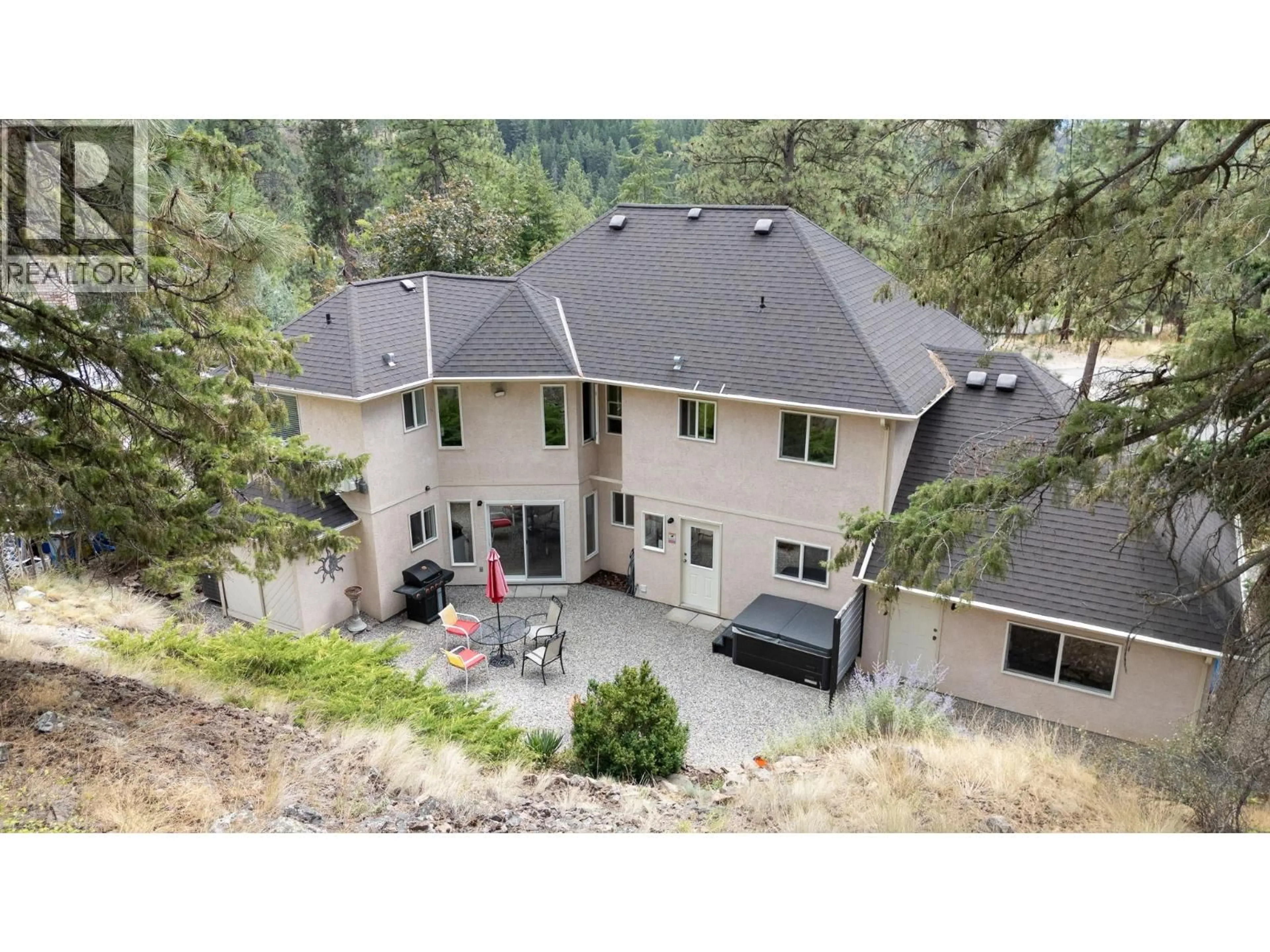 A pic from outside/outdoor area/front of a property/back of a property/a pic from drone, mountain view for 115 PAR BOULEVARD, Kaleden British Columbia V0H1K0