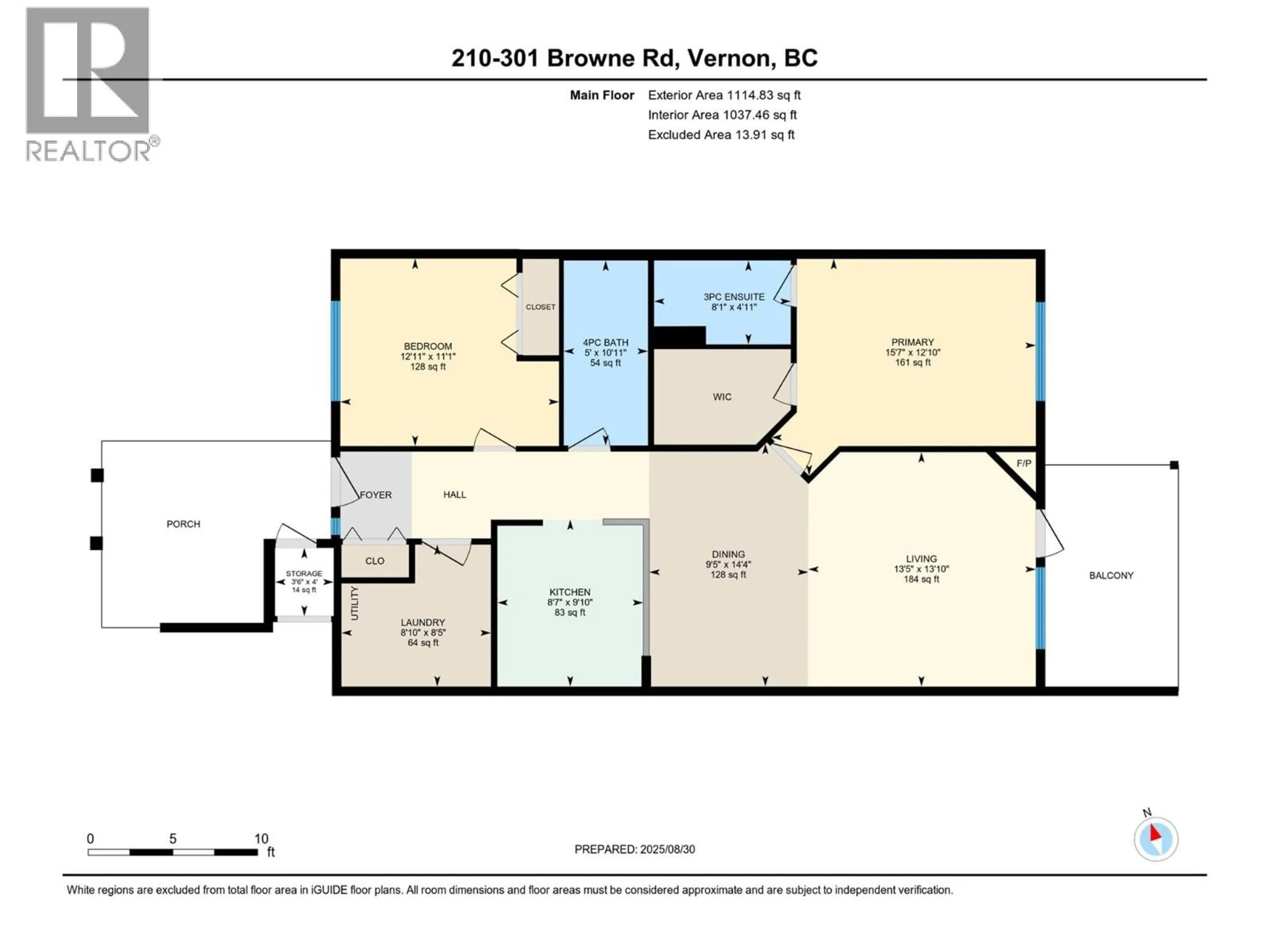 Floor plan for 210 - 301 BROWNE ROAD, Vernon British Columbia V1T7M2