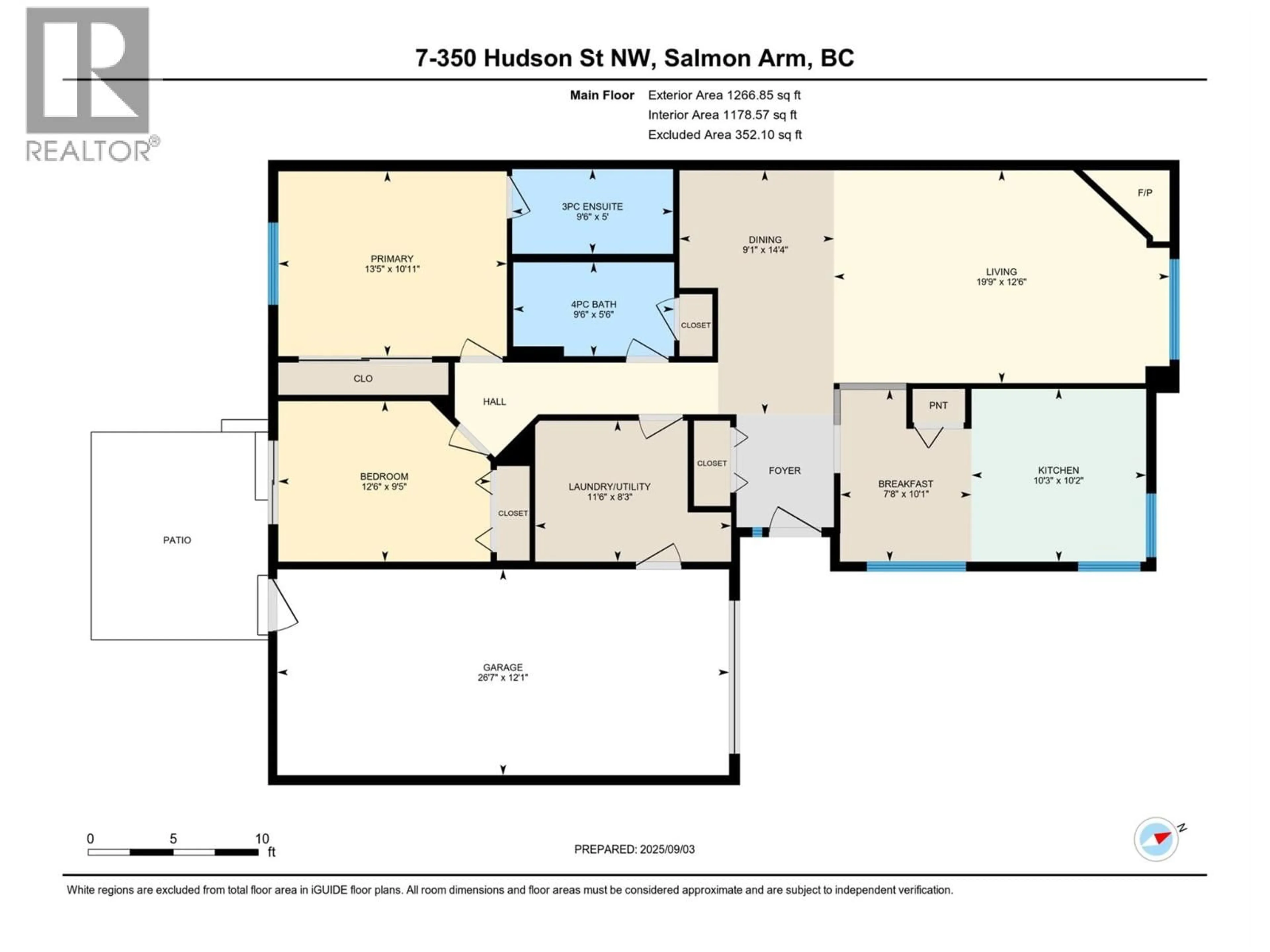 Floor plan for 7 - 350 HUDSON STREET NORTHWEST, Salmon Arm British Columbia V1E1P4