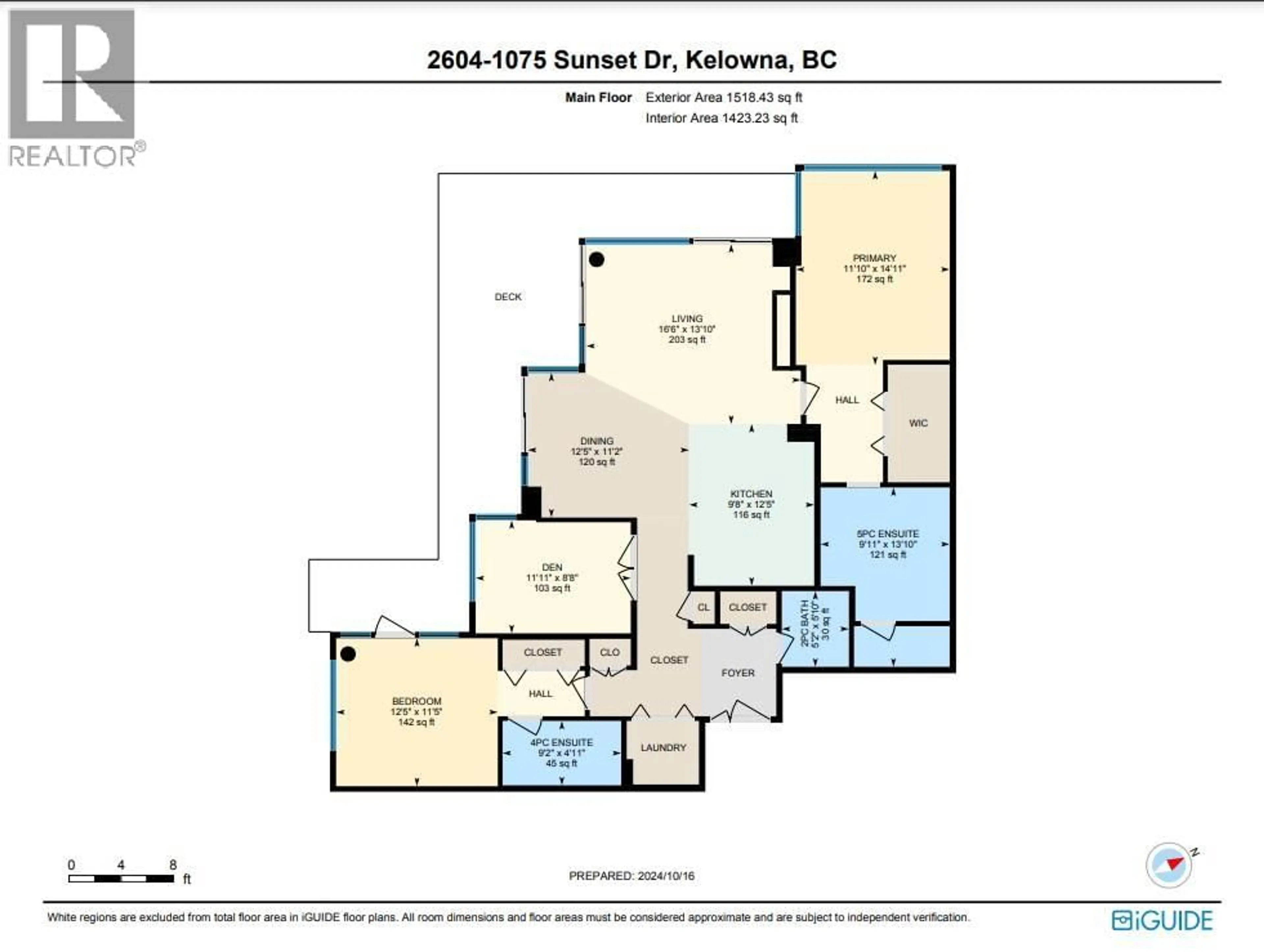 Floor plan for 2604 - 1075 SUNSET DRIVE, Kelowna British Columbia V1Y9Y9