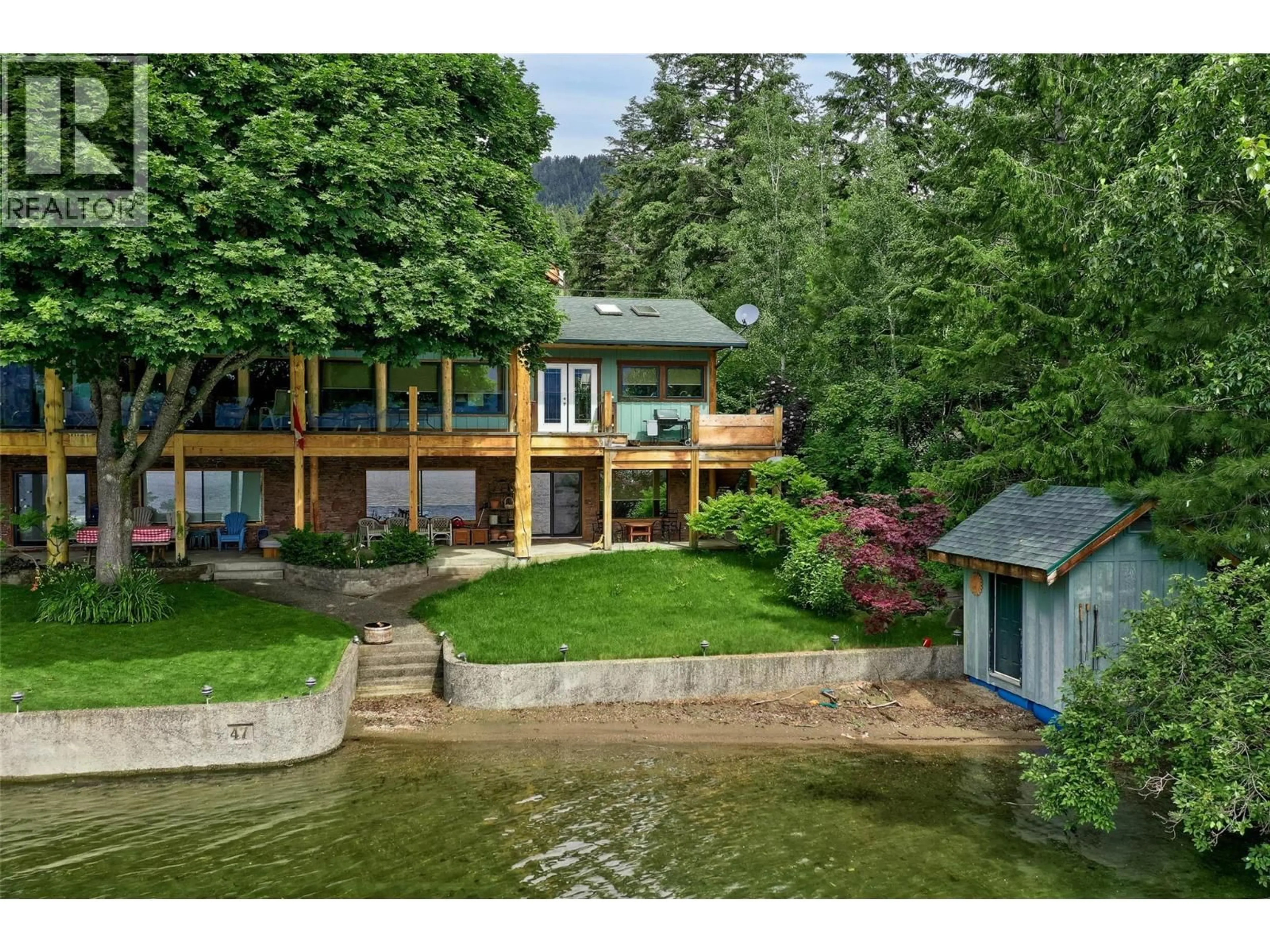 A pic from outside/outdoor area/front of a property/back of a property/a pic from drone, water/lake/river/ocean view for A - 1259 LITTLE SHUSWAP LAKE ROAD, Chase British Columbia V0E1M2