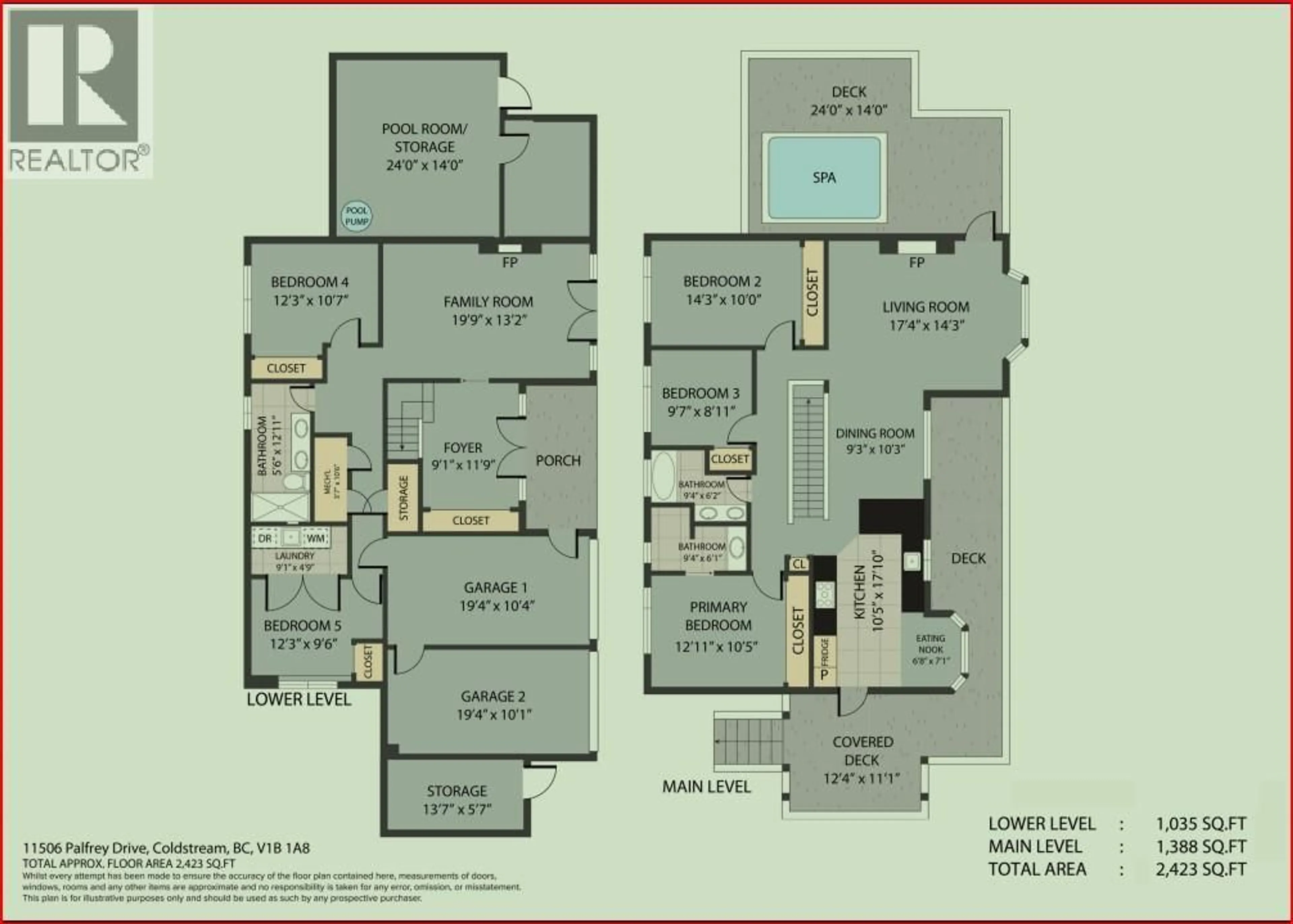 Floor plan for 11506 PALFREY DRIVE WEST, Coldstream British Columbia V1B1A8