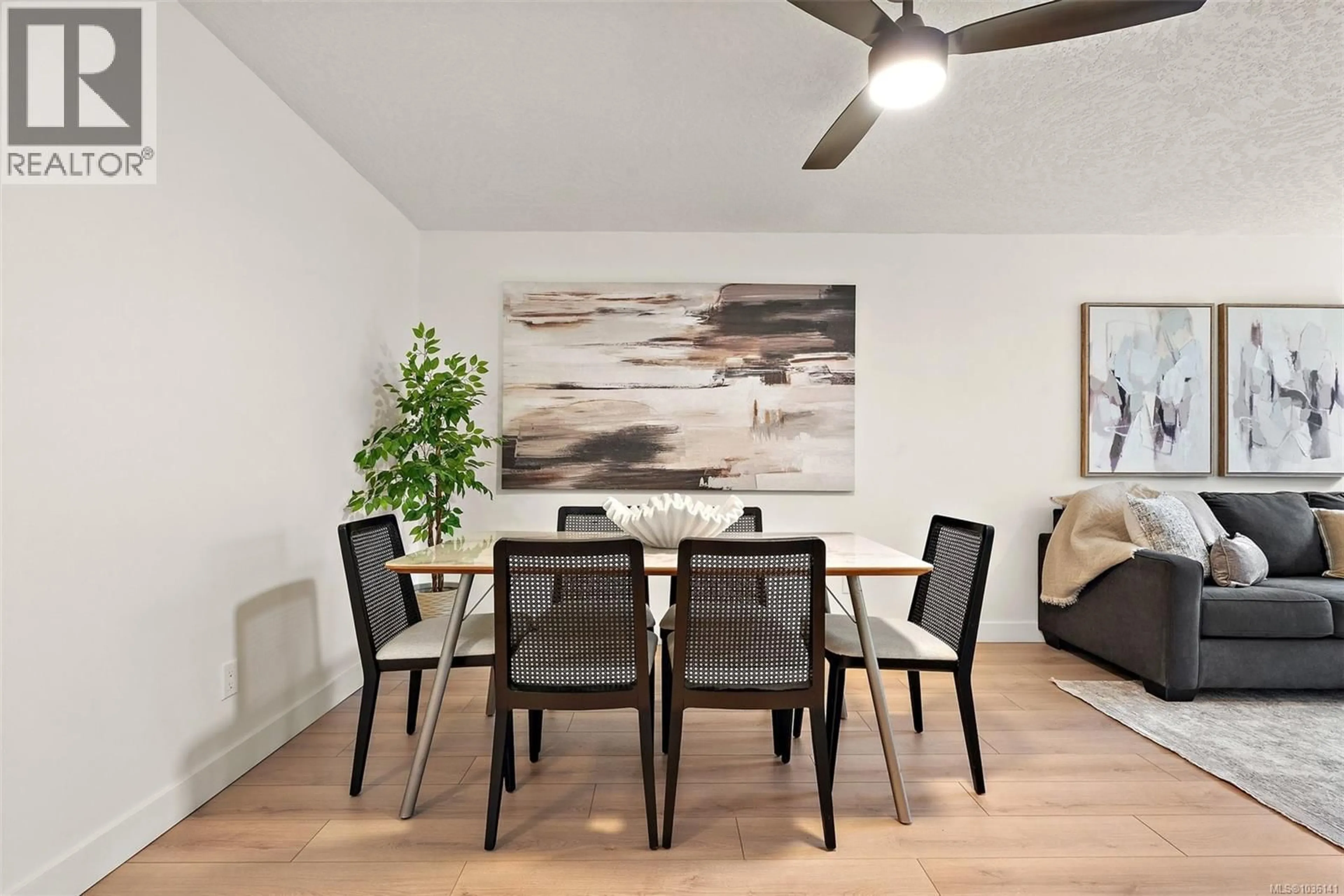 Dining room, wood/laminate floor for 205 - 520 DUNEDIN STREET, Victoria British Columbia V8T2L6