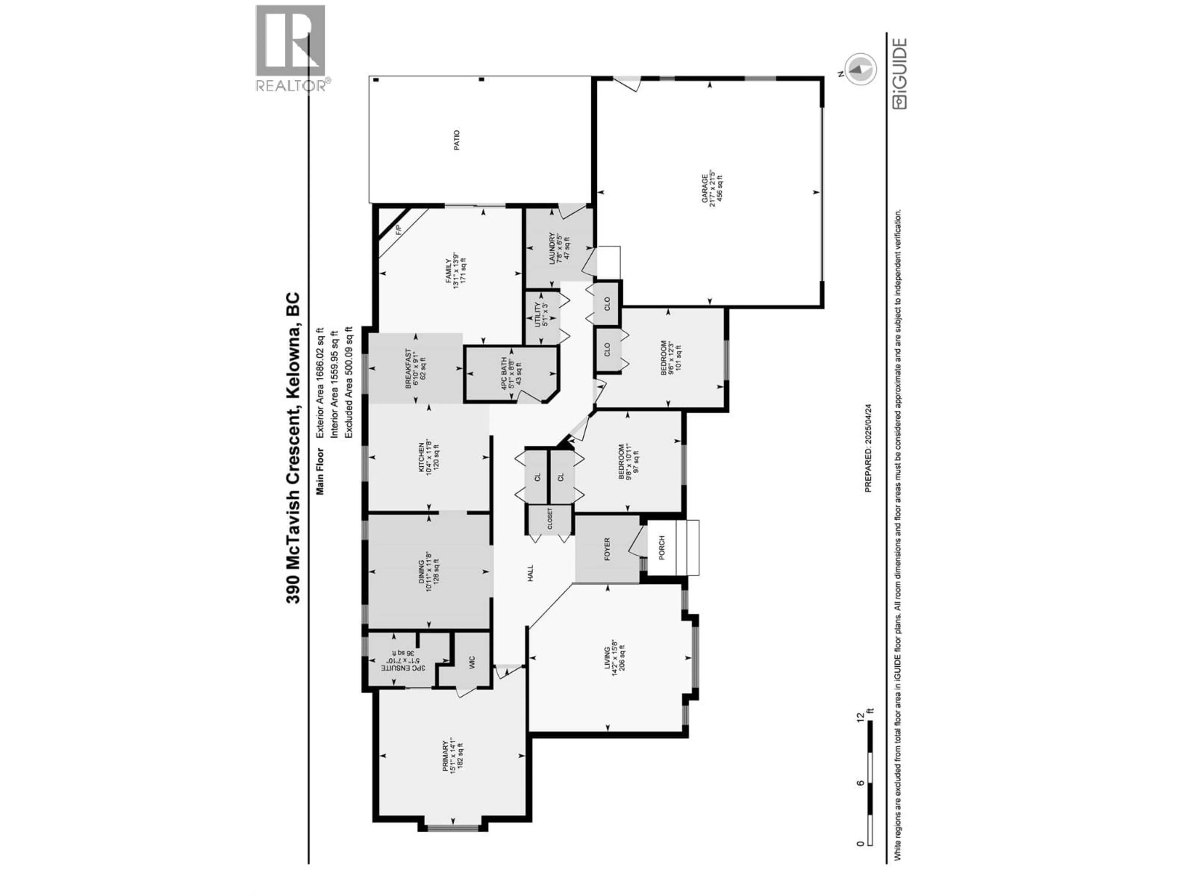 Floor plan for 390 MCTAVISH CRESCENT, Kelowna British Columbia V1V1P1