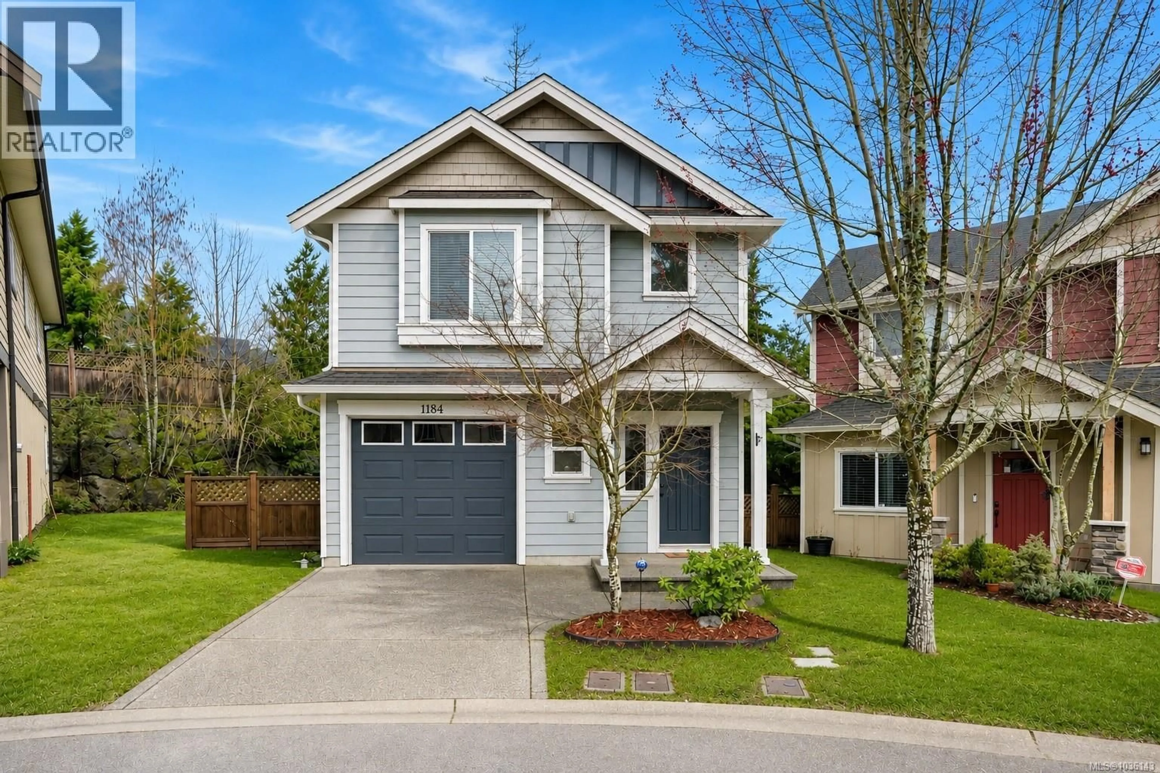 Home with vinyl exterior material, street for 1184 PARKDALE CREEK GARDENS, Langford British Columbia V9B4G9