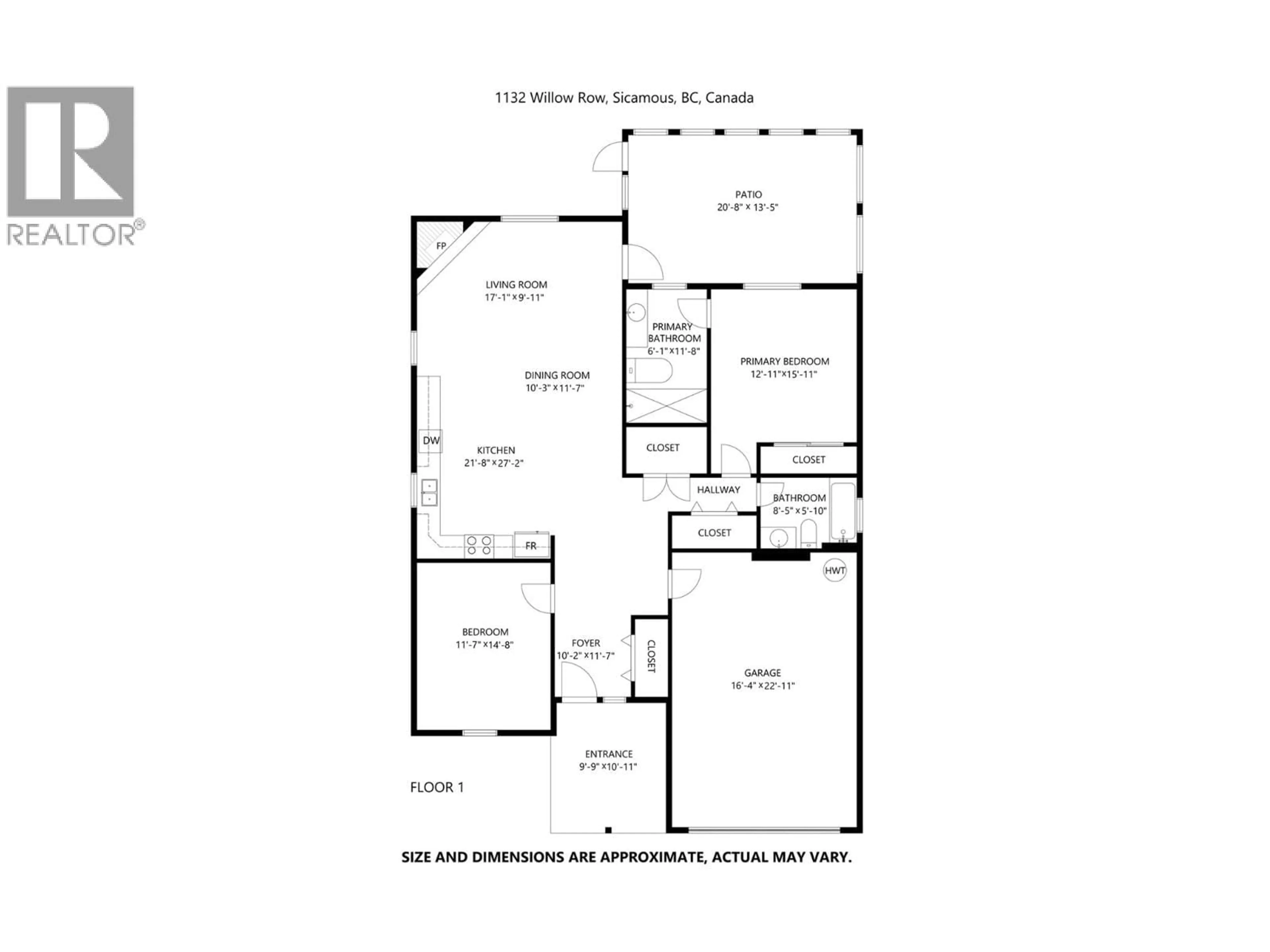 Floor plan for 1132 WILLOW ROW, Sicamous British Columbia V0E2V0