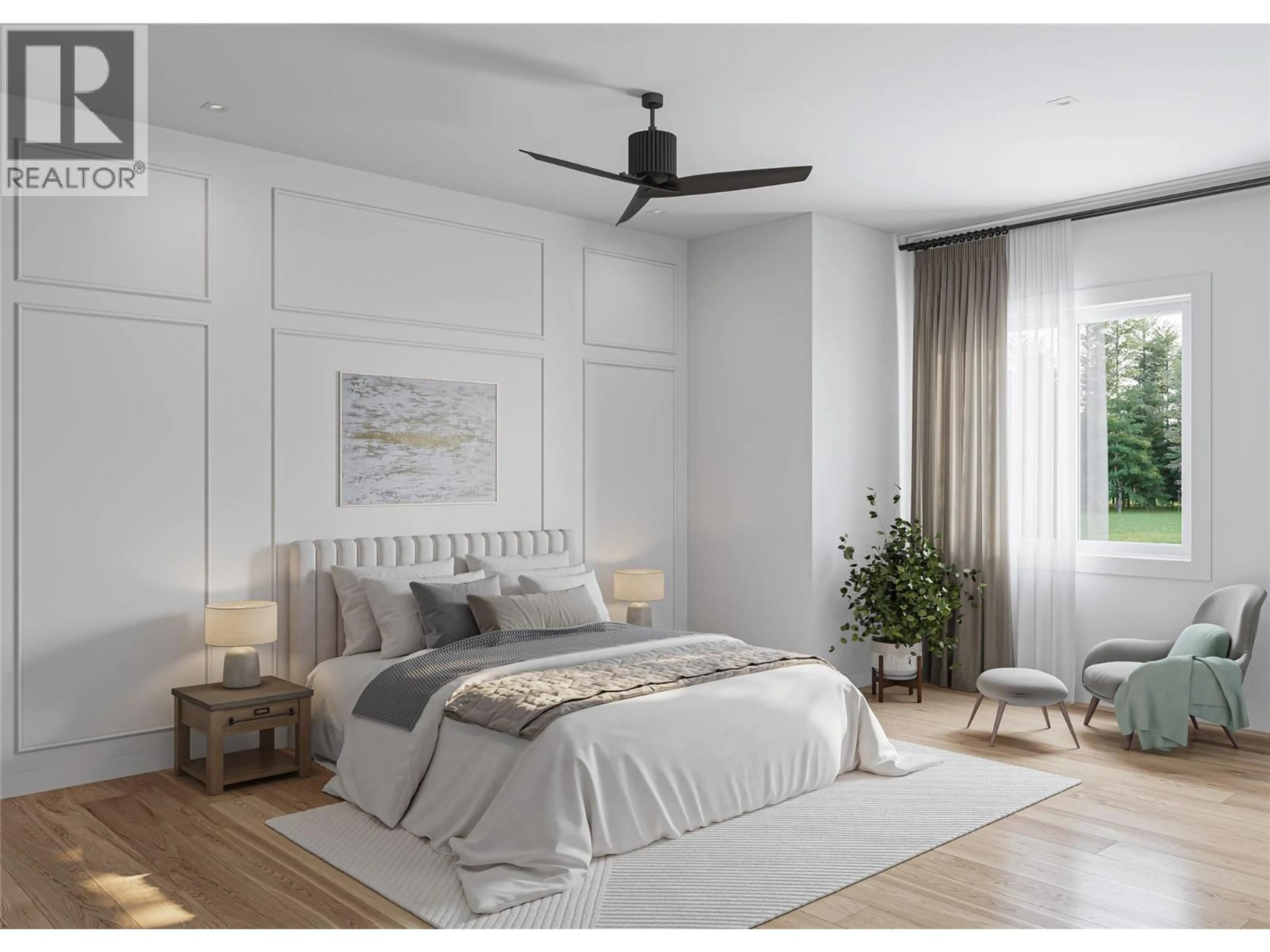 Bedroom with bed, wood/laminate floor for 4 - 970 LAWSON AVENUE, Kelowna British Columbia V1Y6T1