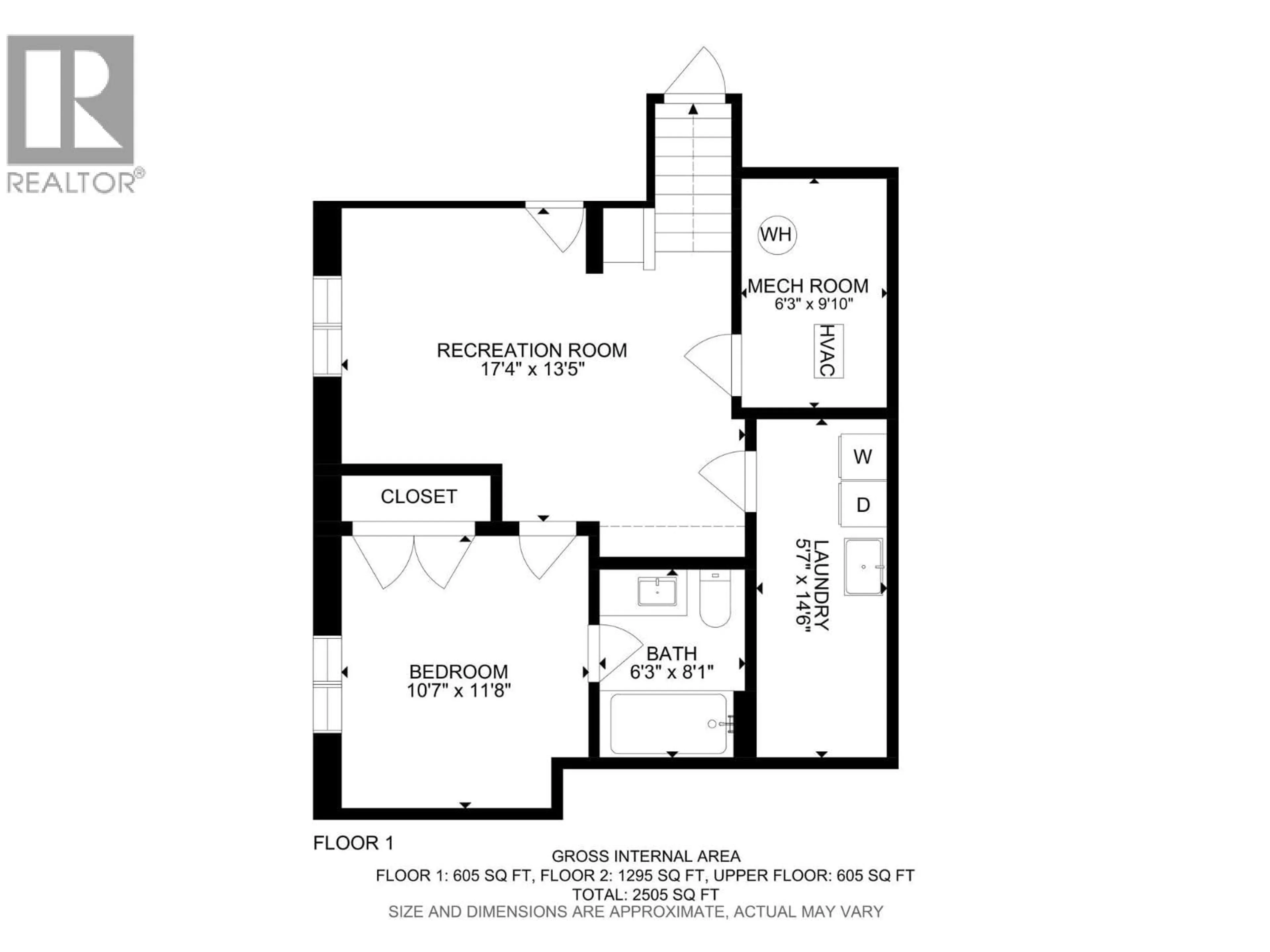 Floor plan for 612 THORNELOE ROAD, Kelowna British Columbia V1W4P6