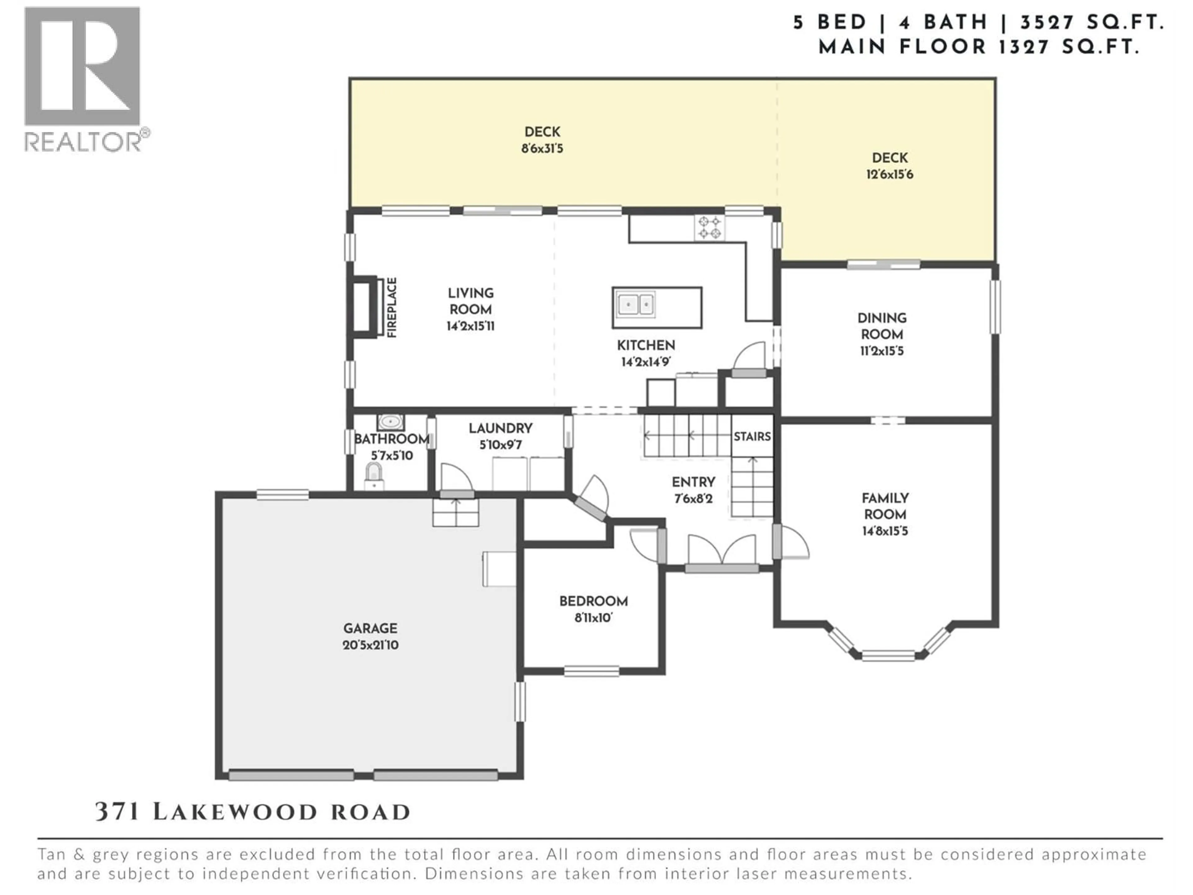 Floor plan for 371 LAKEWOOD ROAD, Vernon British Columbia V1H2B9