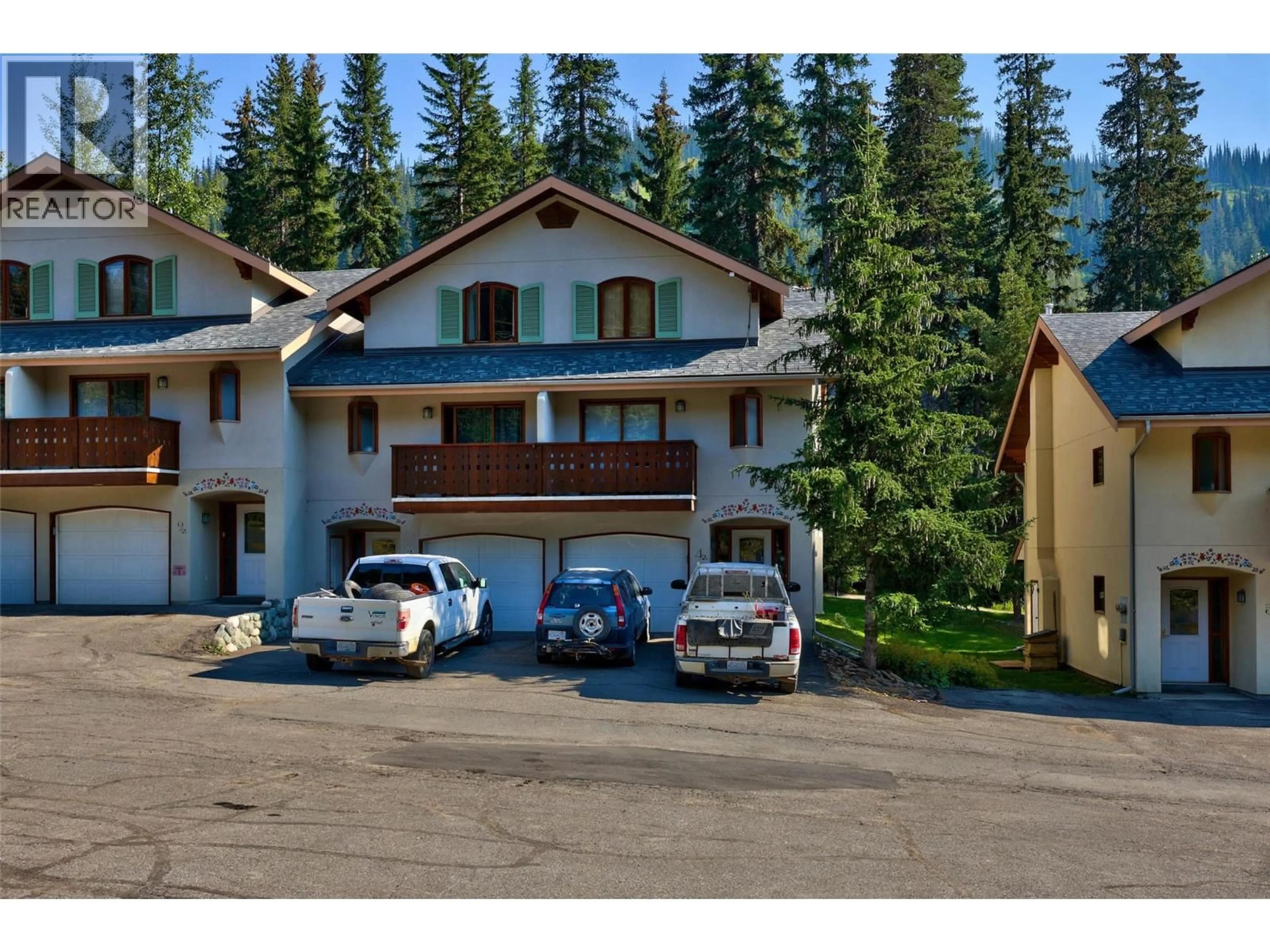 A pic from outside/outdoor area/front of a property/back of a property/a pic from drone, mountain view for 4 - 2160 SUN PEAKS ROAD, Sun Peaks British Columbia V0E5N0