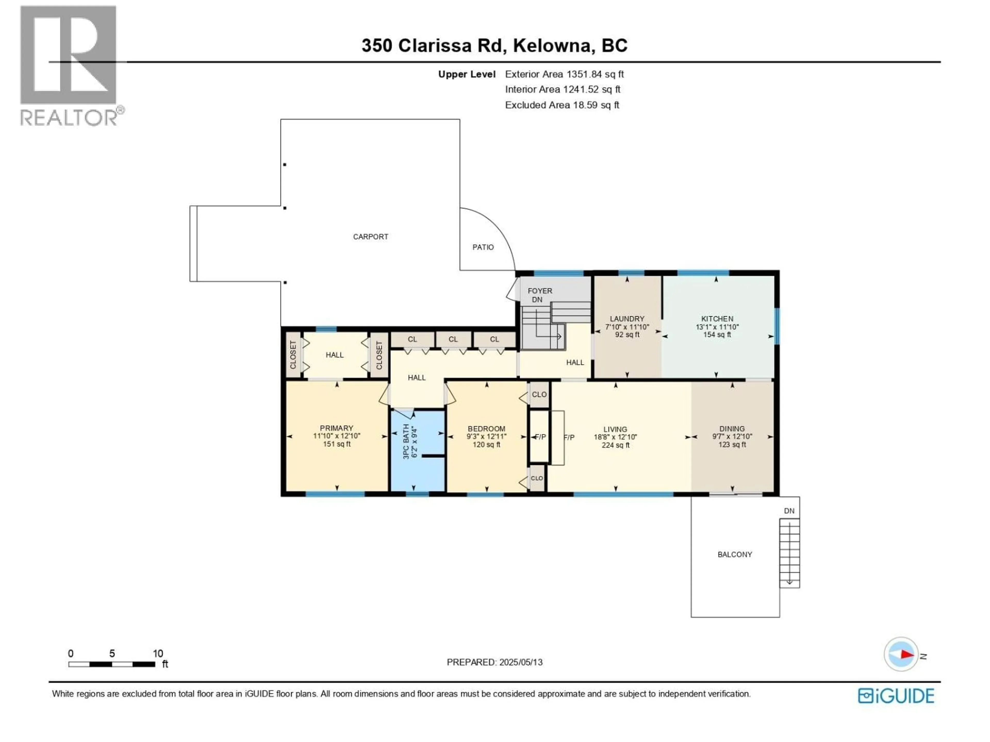 Floor plan for 350 CLARISSA ROAD, Kelowna British Columbia V1X1G8