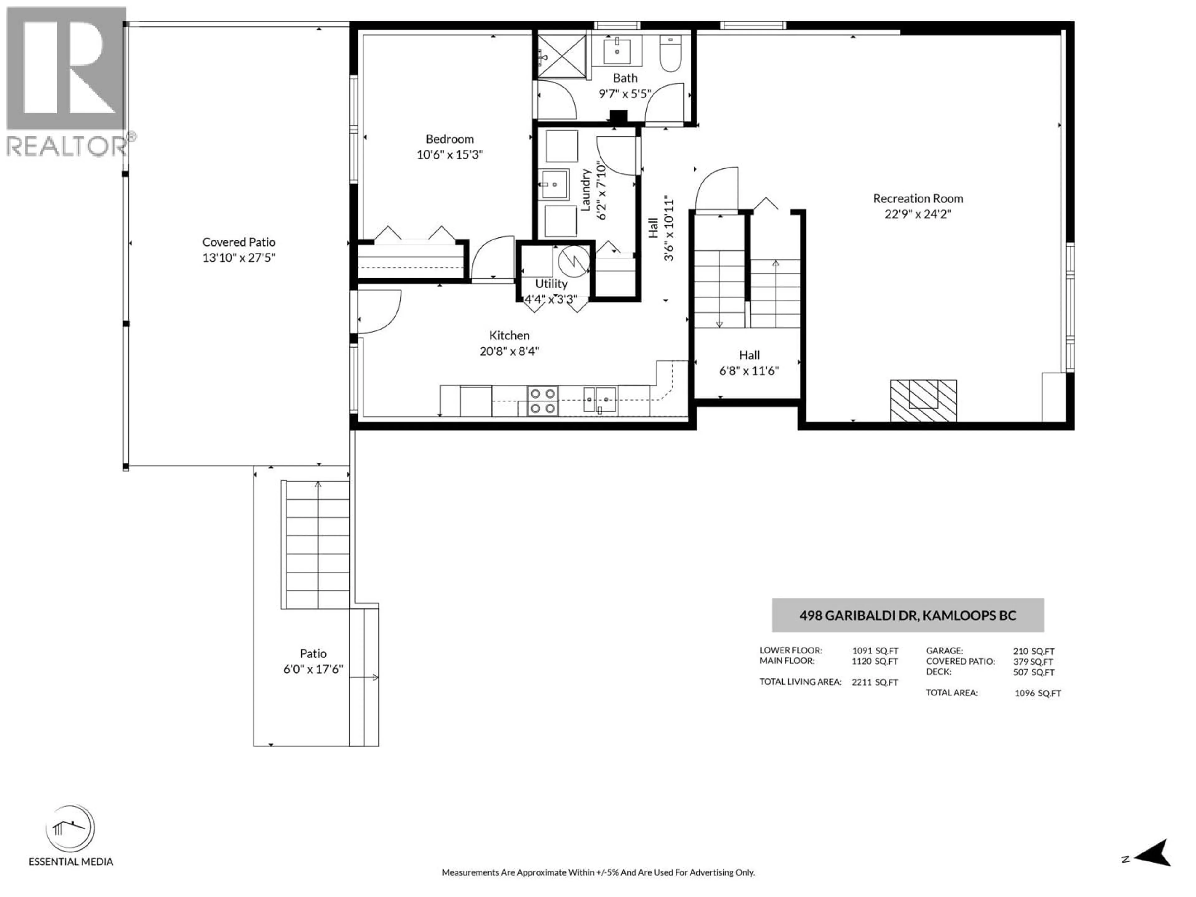 Floor plan for 498 GARIBALDI DRIVE, Kamloops British Columbia V2E2A9