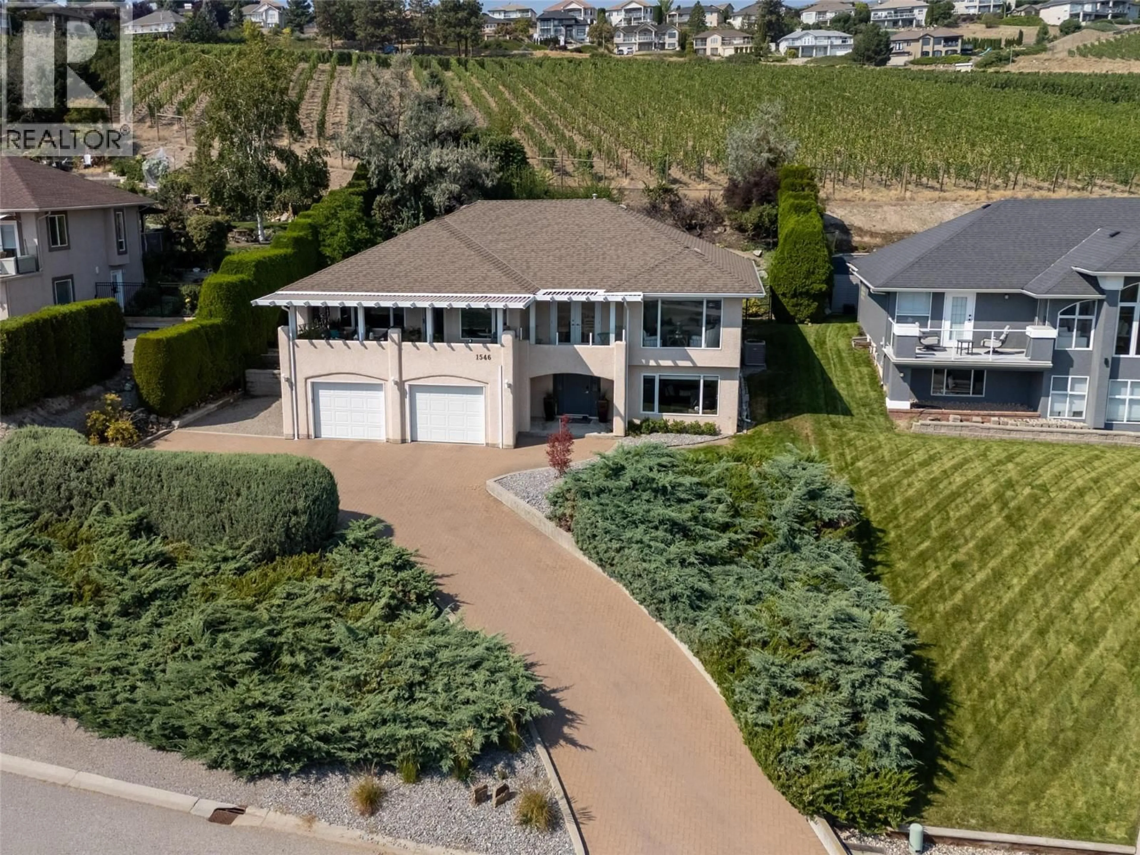 A pic from outside/outdoor area/front of a property/back of a property/a pic from drone, street for 1546 GOLDEN VIEW DRIVE, West Kelowna British Columbia V4T1Y7