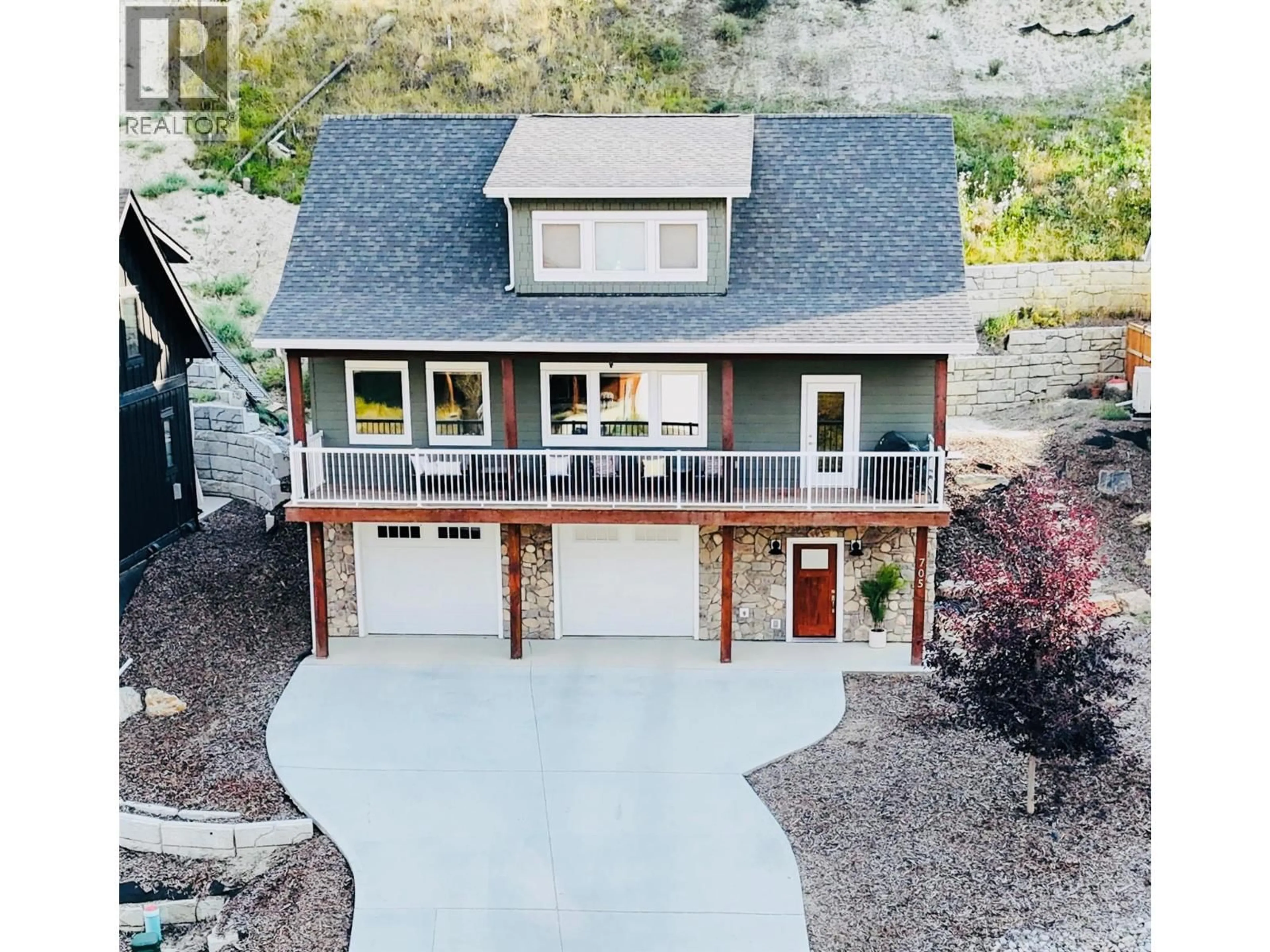 A pic from outside/outdoor area/front of a property/back of a property/a pic from drone, water/lake/river/ocean view for 705 KPOKL ROAD, Invermere British Columbia V0A1K0
