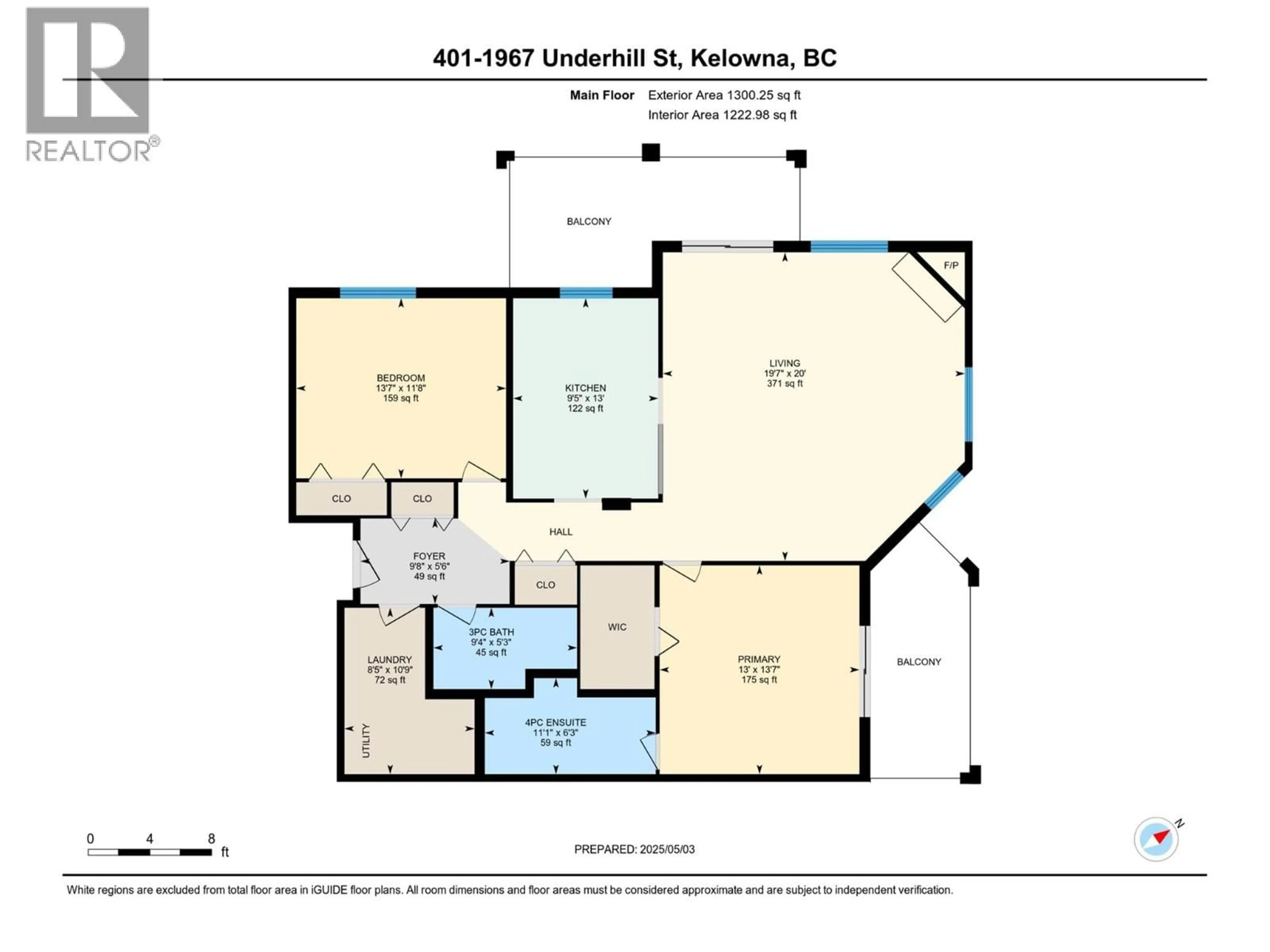 Floor plan for 401 - 1967 UNDERHILL STREET, Kelowna British Columbia V1X8C9
