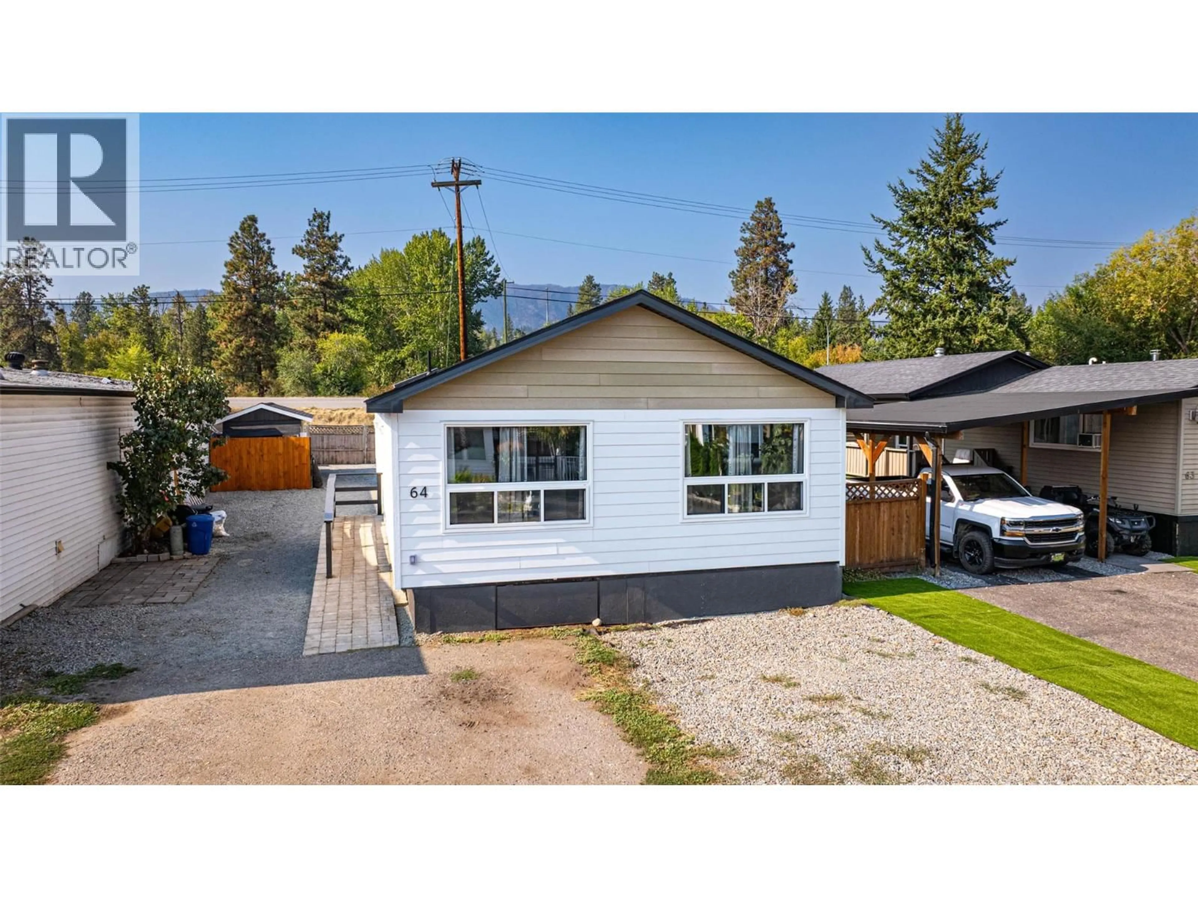 Home with vinyl exterior material, street for 64 - 1881 BOUCHERIE ROAD, West Kelowna British Columbia V4T0C9