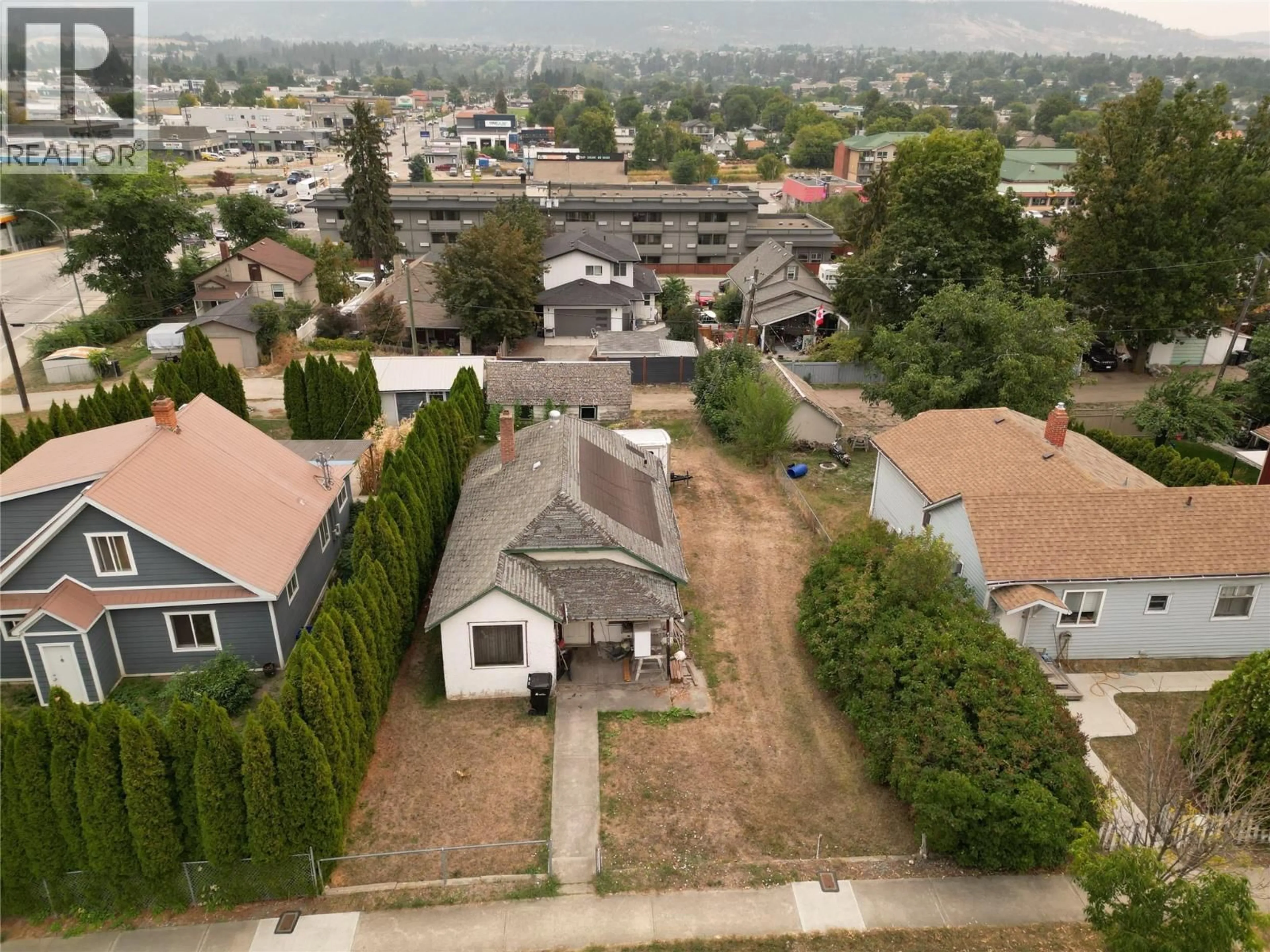 A pic from outside/outdoor area/front of a property/back of a property/a pic from drone, mountain view for 4215 34 STREET, Vernon British Columbia V1T5Y5