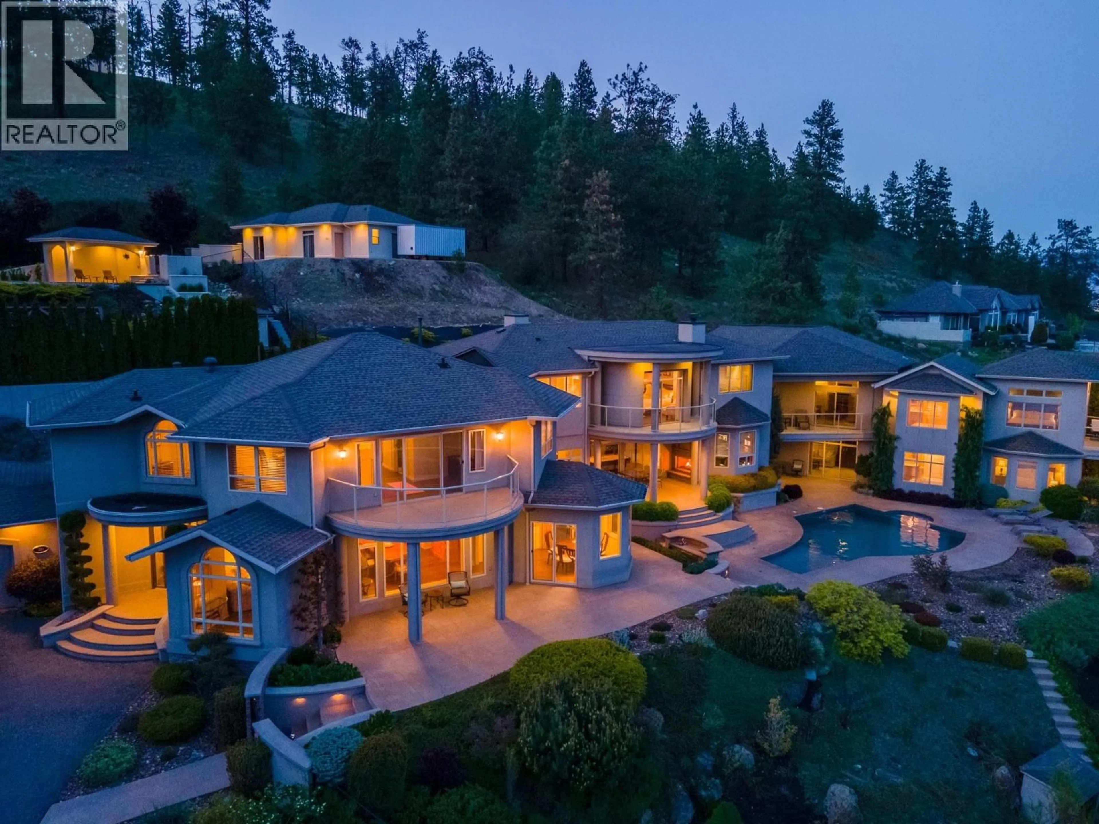 A pic from outside/outdoor area/front of a property/back of a property/a pic from drone, mountain view for 1284 TIMOTHY PLACE, West Kelowna British Columbia V1Z3N2