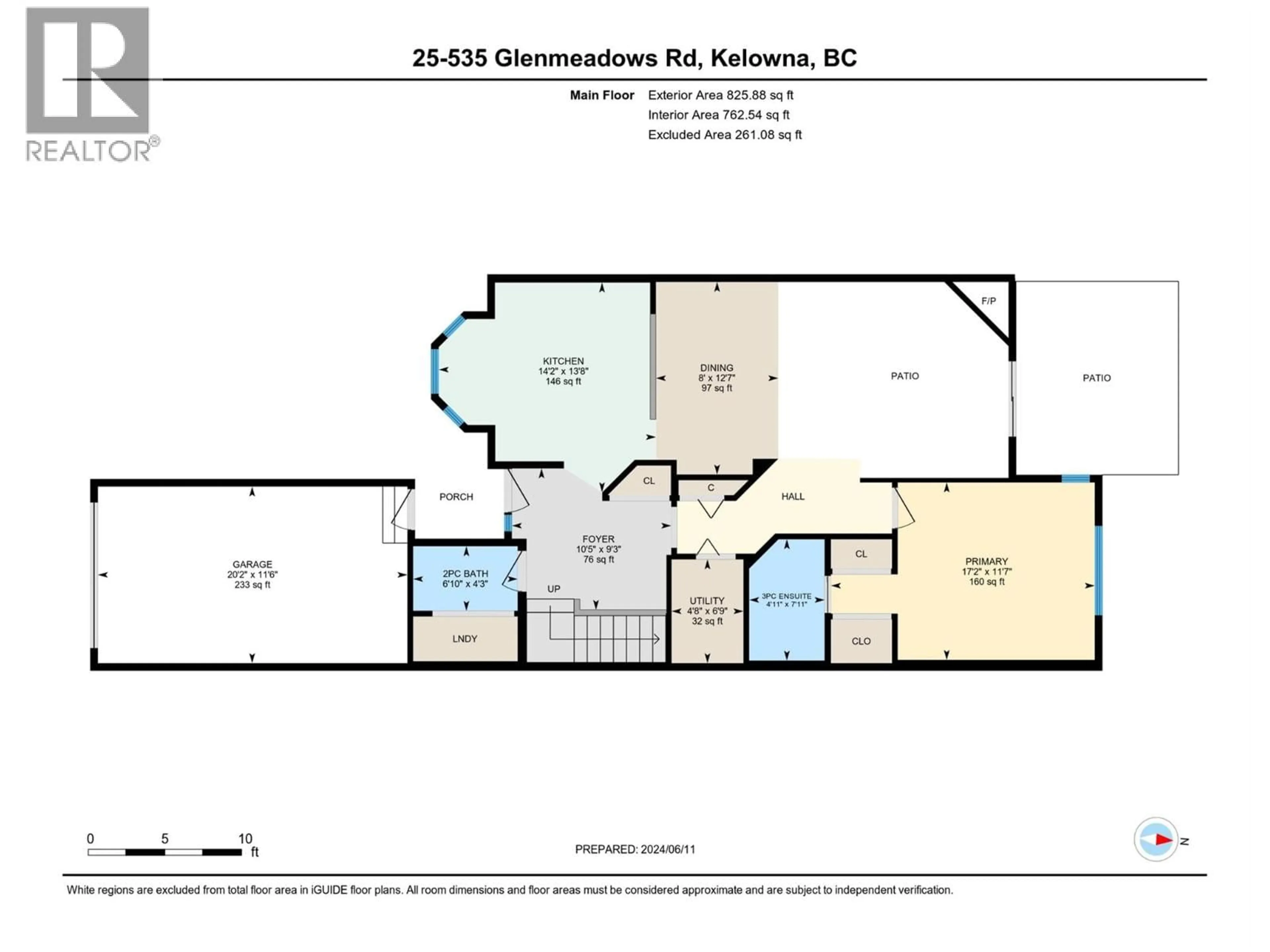 Floor plan for 25 - 535 GLENMEADOWS ROAD, Kelowna British Columbia V1V1X7