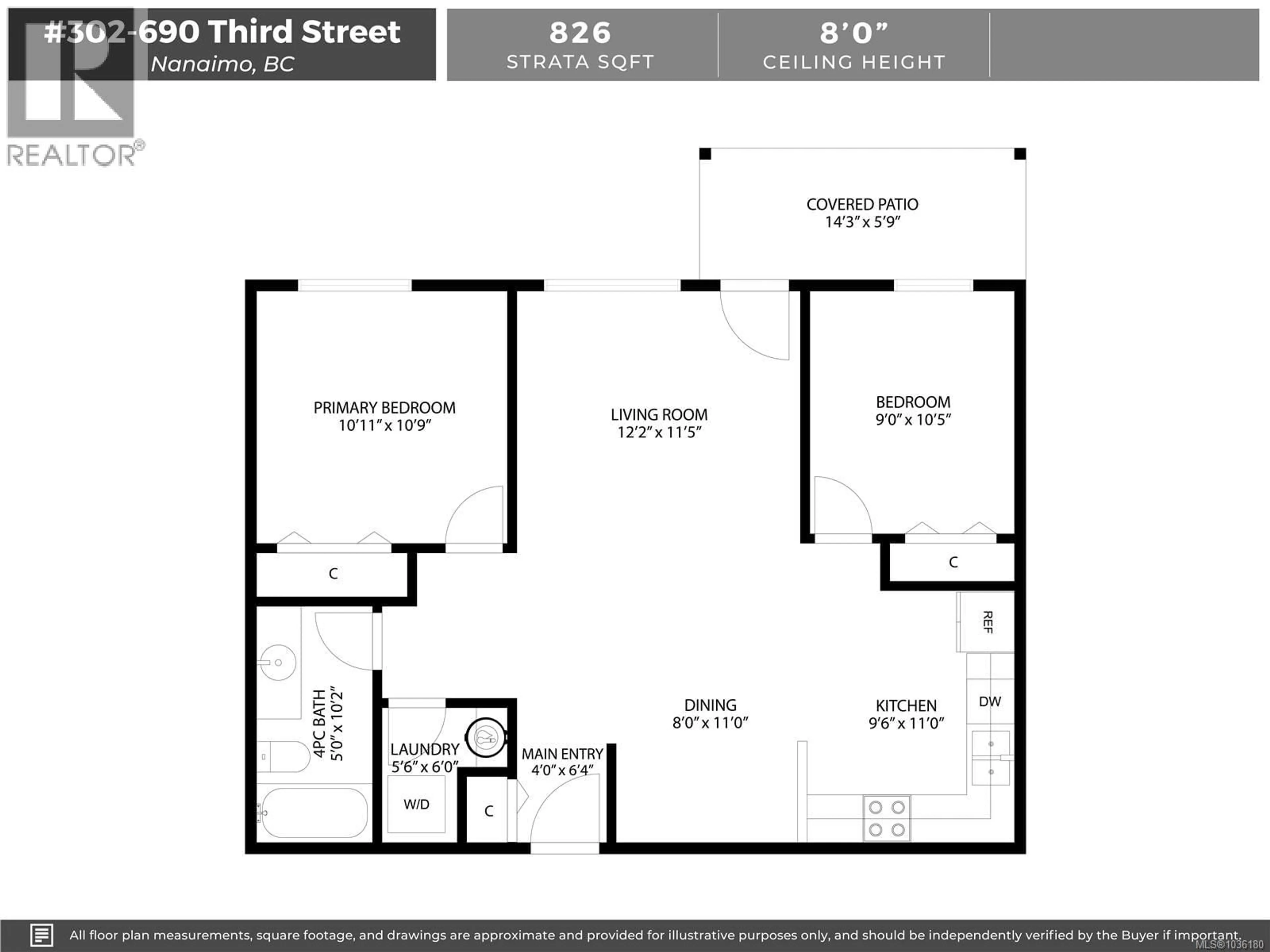 Floor plan for 302 - 690 THIRD STREET, Nanaimo British Columbia V9R1W8