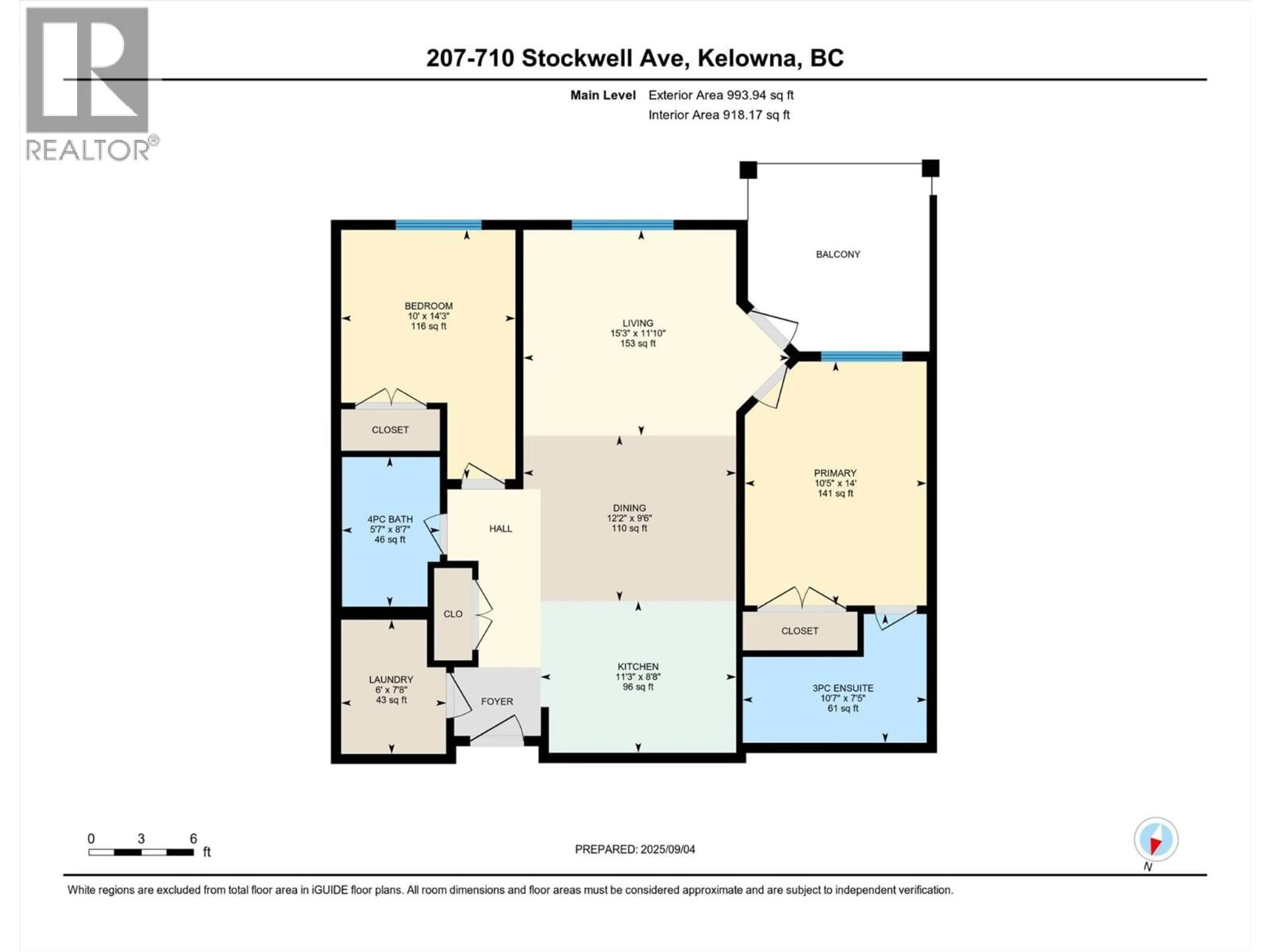 Floor plan for 207 - 710 STOCKWELL AVENUE, Kelowna British Columbia V1Y6V9