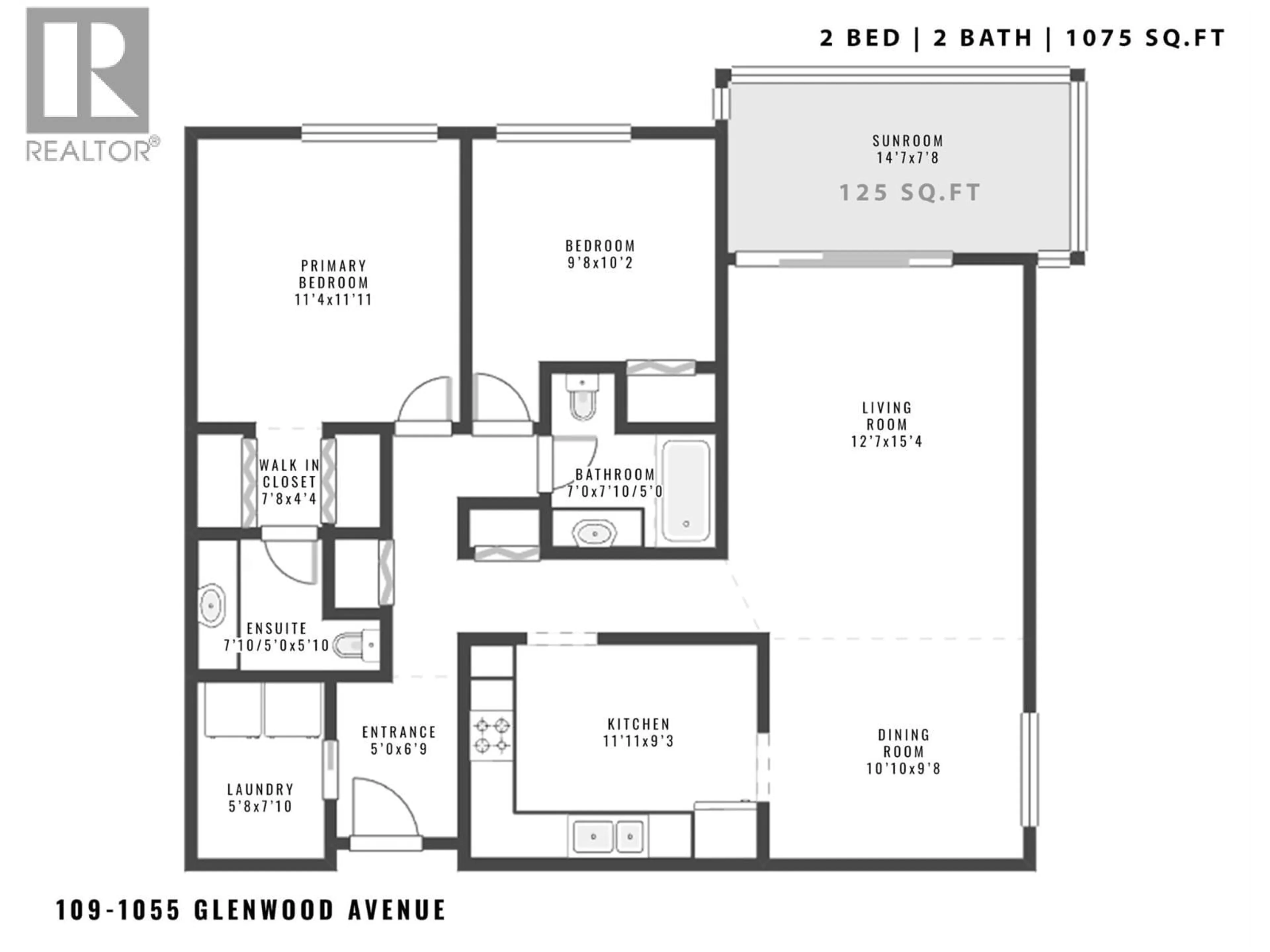 Floor plan for 109 - 1055 GLENWOOD AVENUE, Kelowna British Columbia V1Y5M8