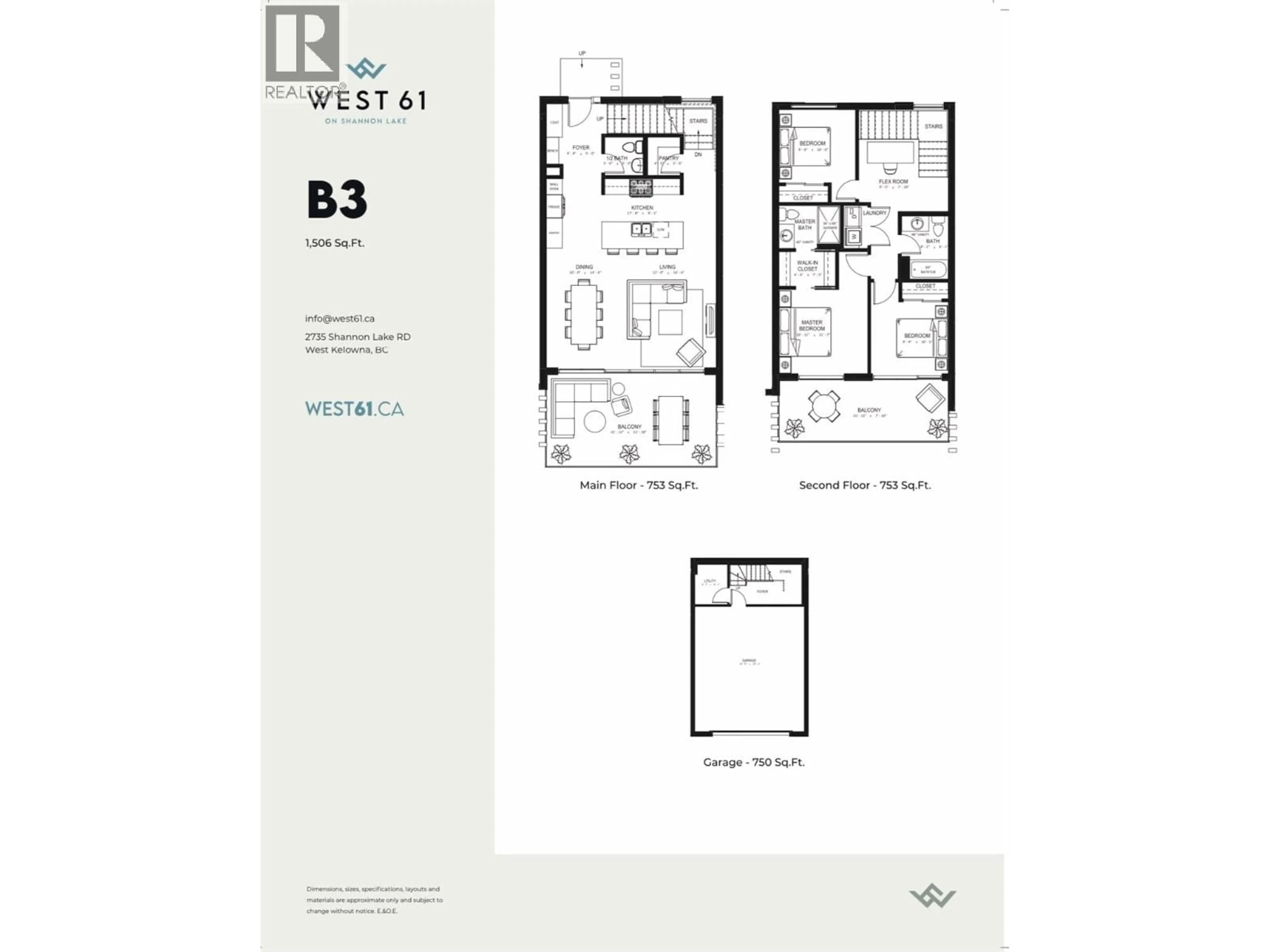 Floor plan for 504 - 2735 SHANNON LAKE ROAD, West Kelowna British Columbia V4T1V6