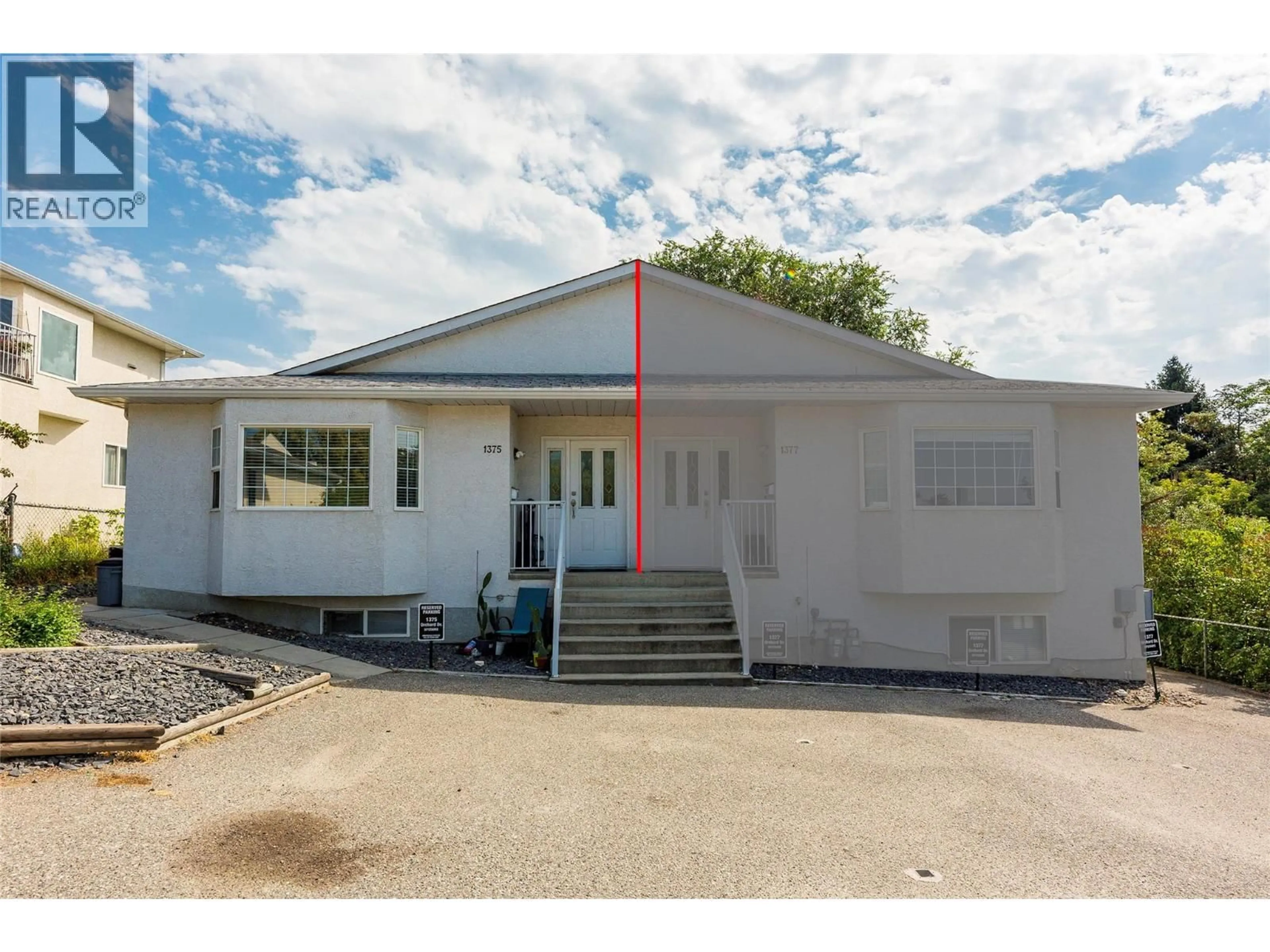 Home with vinyl exterior material, street for 1375 ORCHARD DRIVE, Kelowna British Columbia V1Y3V1