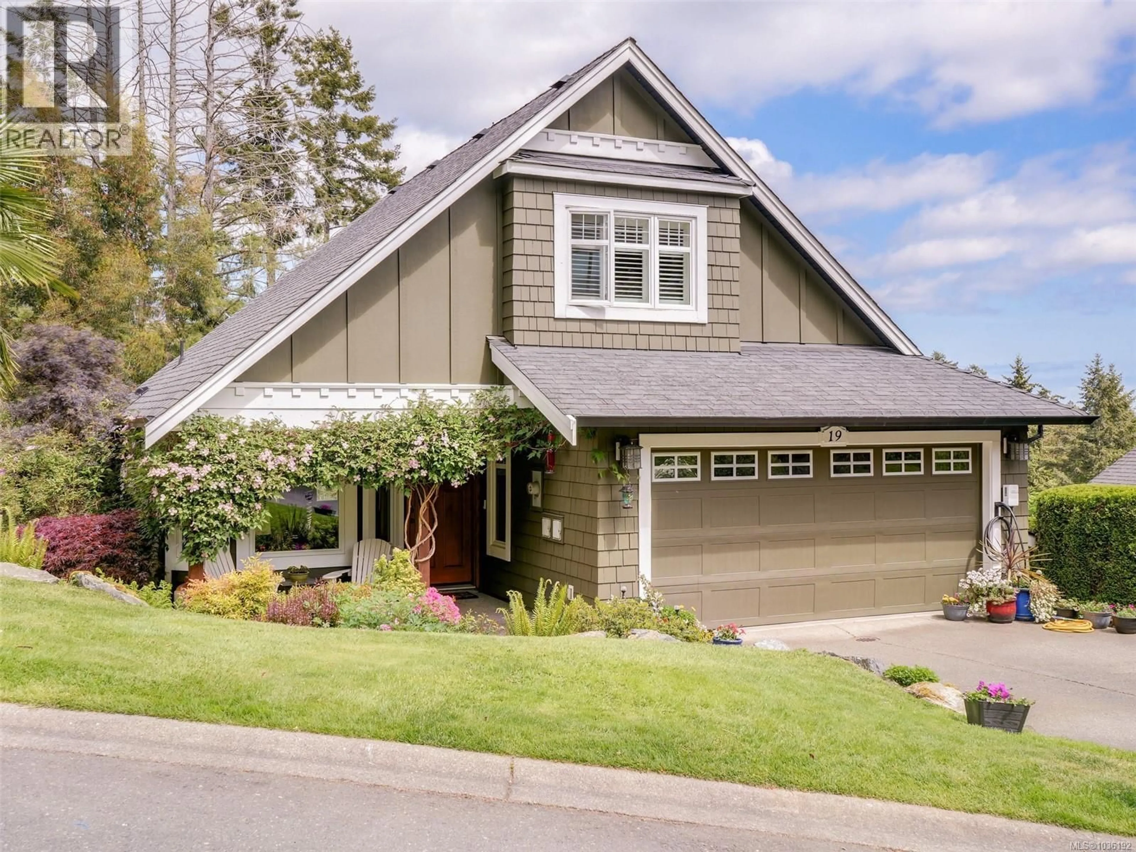 Home with vinyl exterior material, street for 19 CARLY LANE, View Royal British Columbia V9B0A2