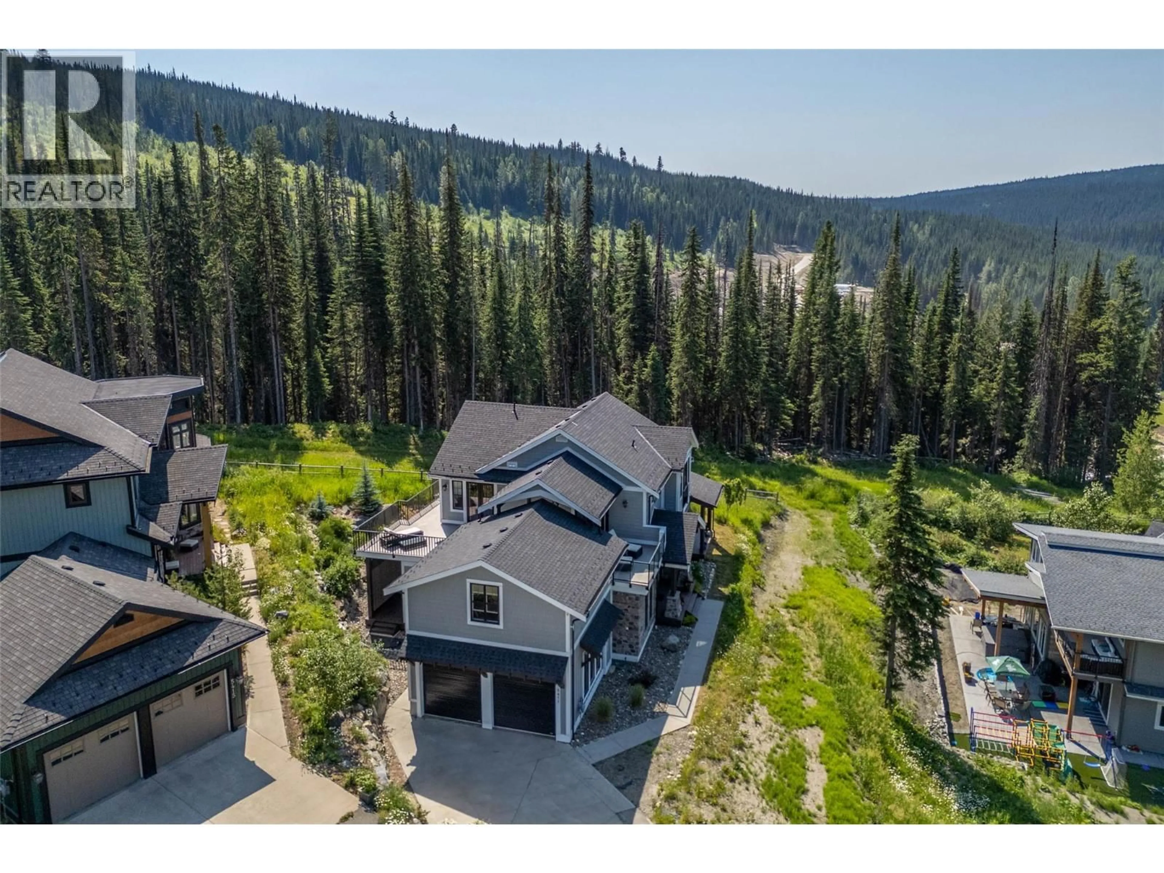 A pic from outside/outdoor area/front of a property/back of a property/a pic from drone, mountain view for 5411 LOOKOUT RIDGE PLACE, Sun Peaks British Columbia V0E5N0