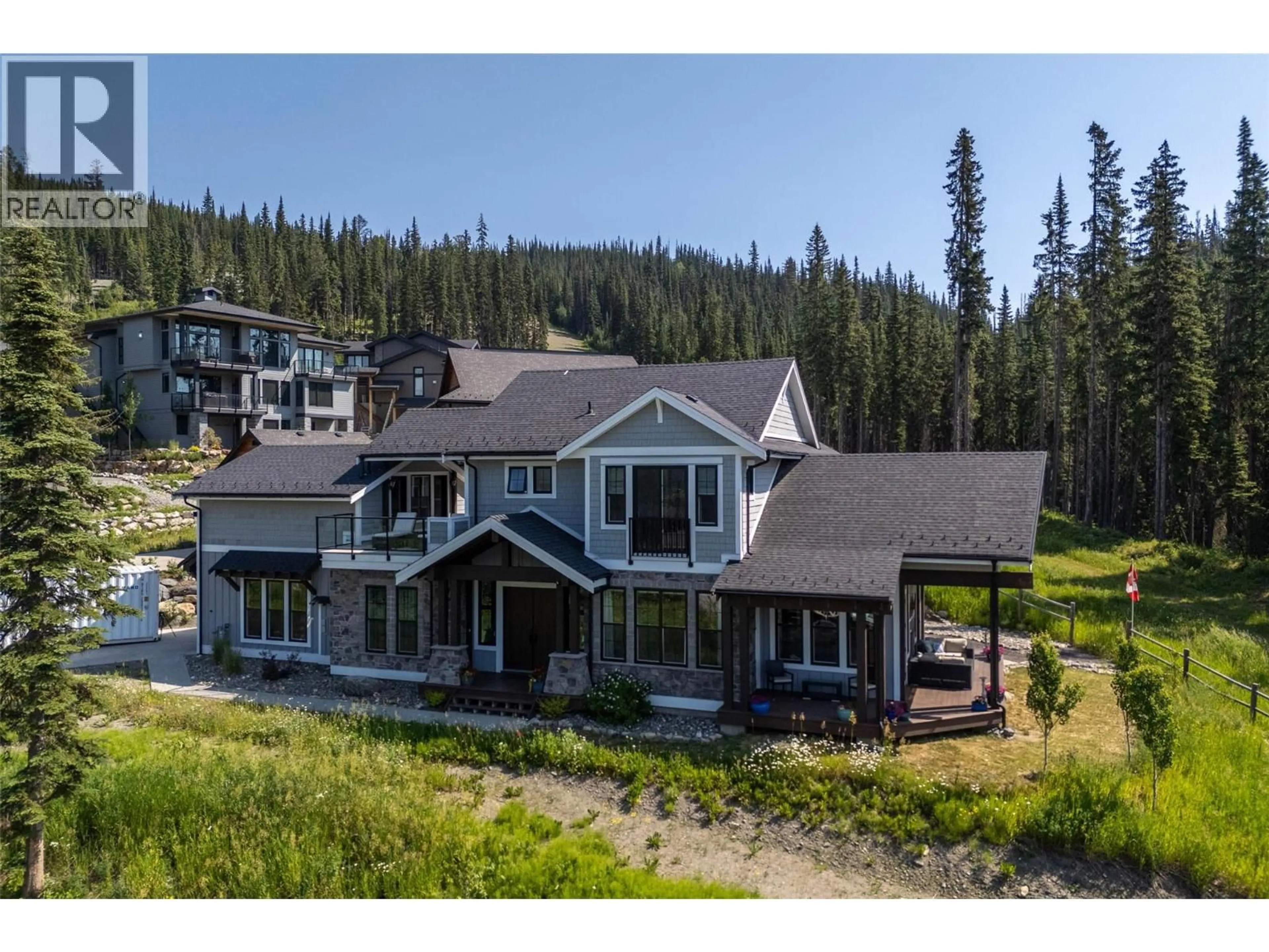 A pic from outside/outdoor area/front of a property/back of a property/a pic from drone, mountain view for 5411 LOOKOUT RIDGE PLACE, Sun Peaks British Columbia V0E5N0
