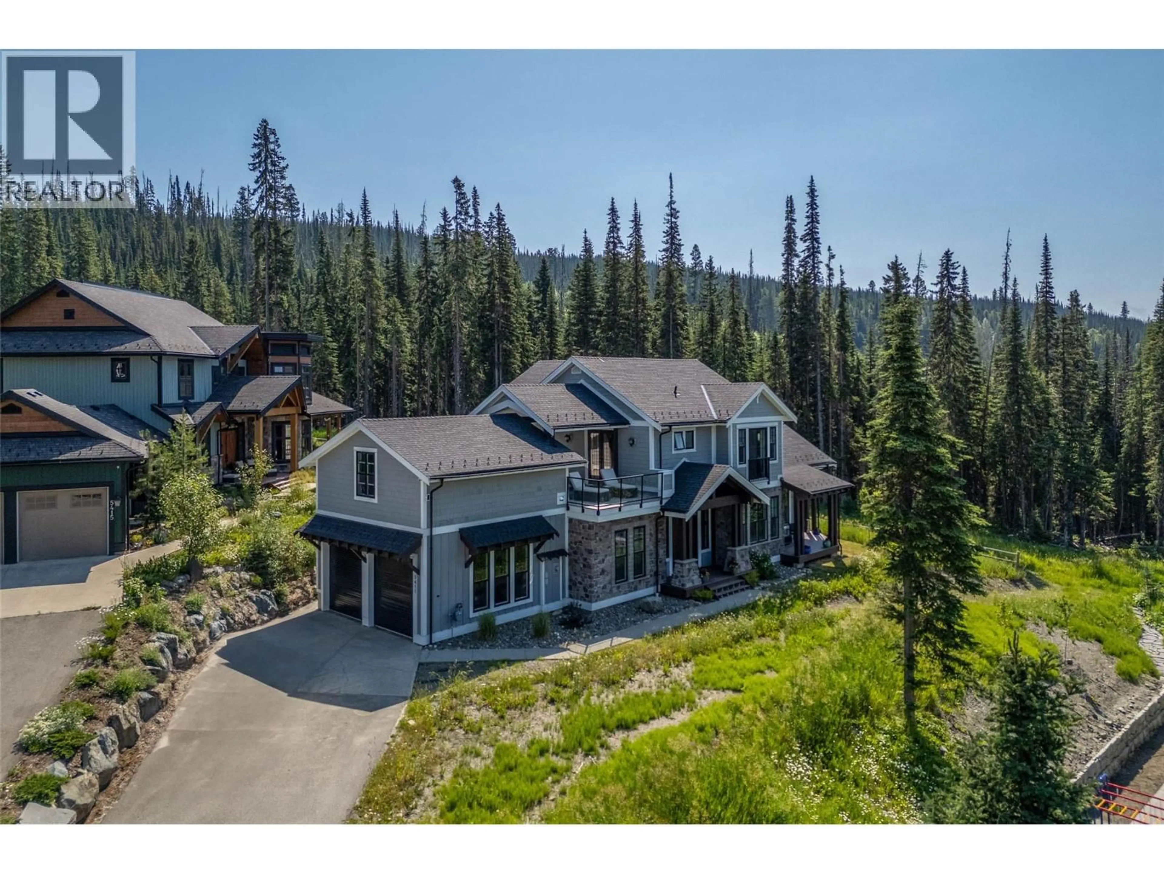 A pic from outside/outdoor area/front of a property/back of a property/a pic from drone, mountain view for 5411 LOOKOUT RIDGE PLACE, Sun Peaks British Columbia V0E5N0