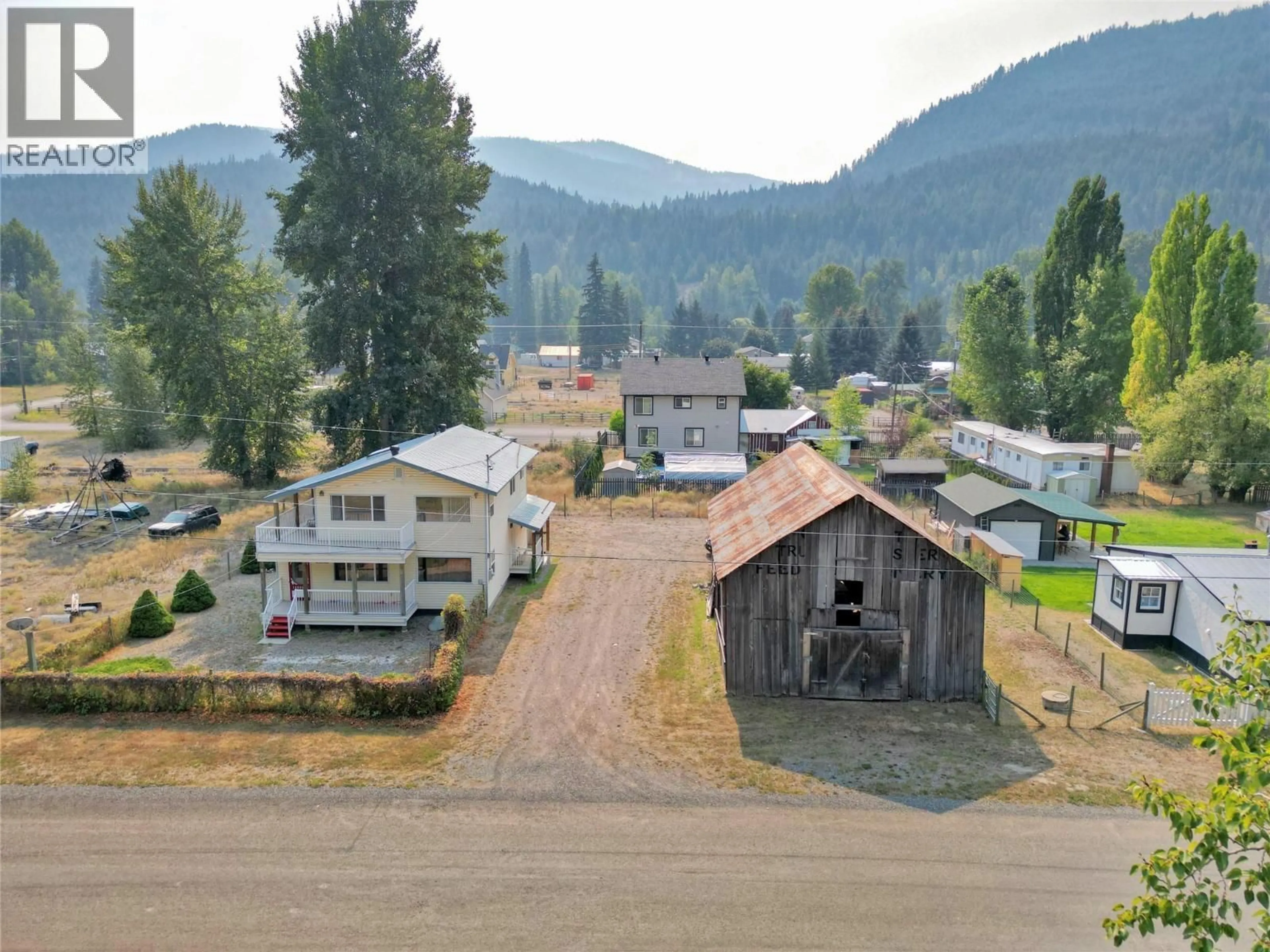 A pic from outside/outdoor area/front of a property/back of a property/a pic from drone, mountain view for 1827 FRONT STREET, Coalmont-Tulameen British Columbia V0X1W0