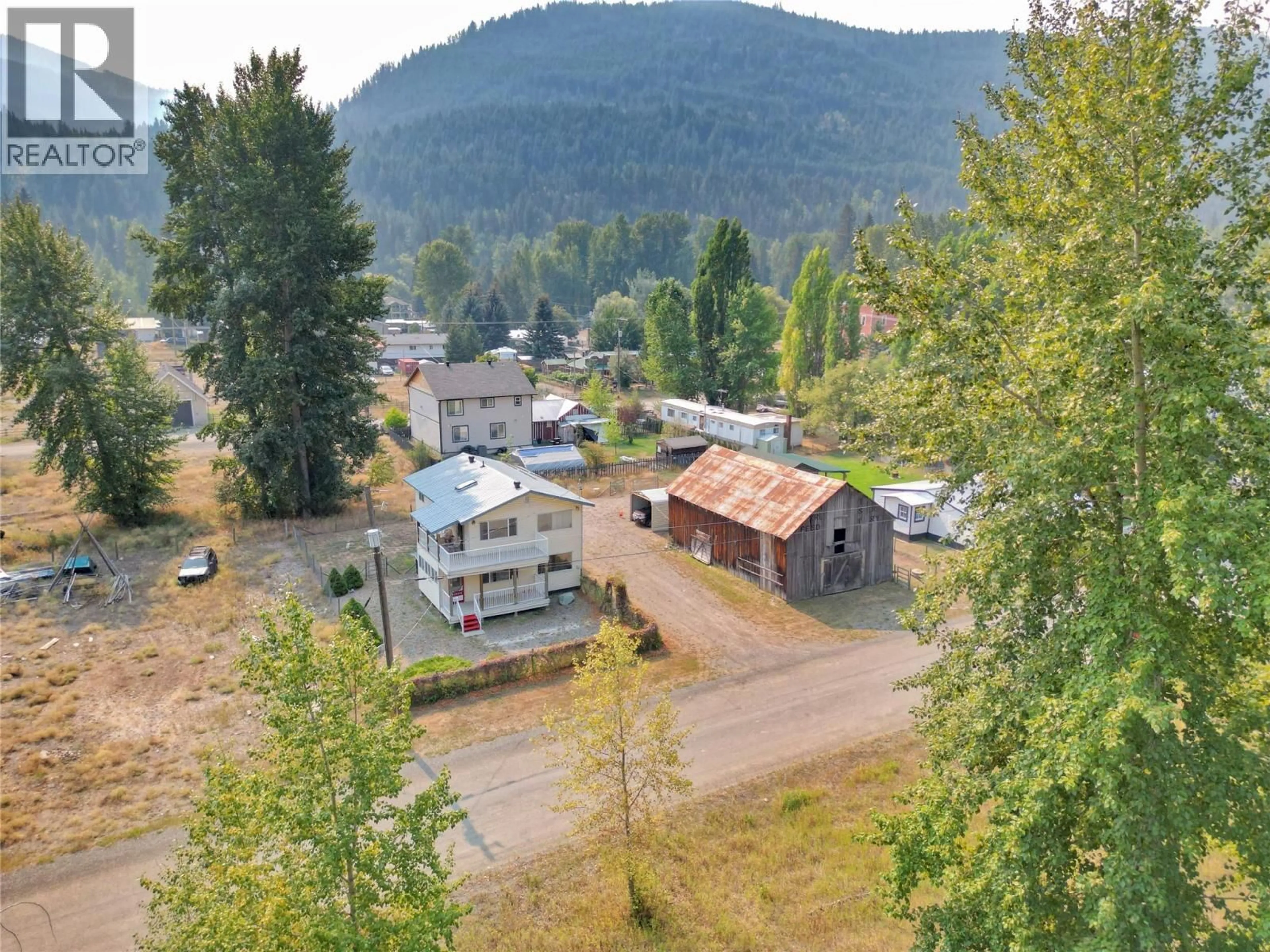 A pic from outside/outdoor area/front of a property/back of a property/a pic from drone, mountain view for 1827 FRONT STREET, Coalmont-Tulameen British Columbia V0X1W0