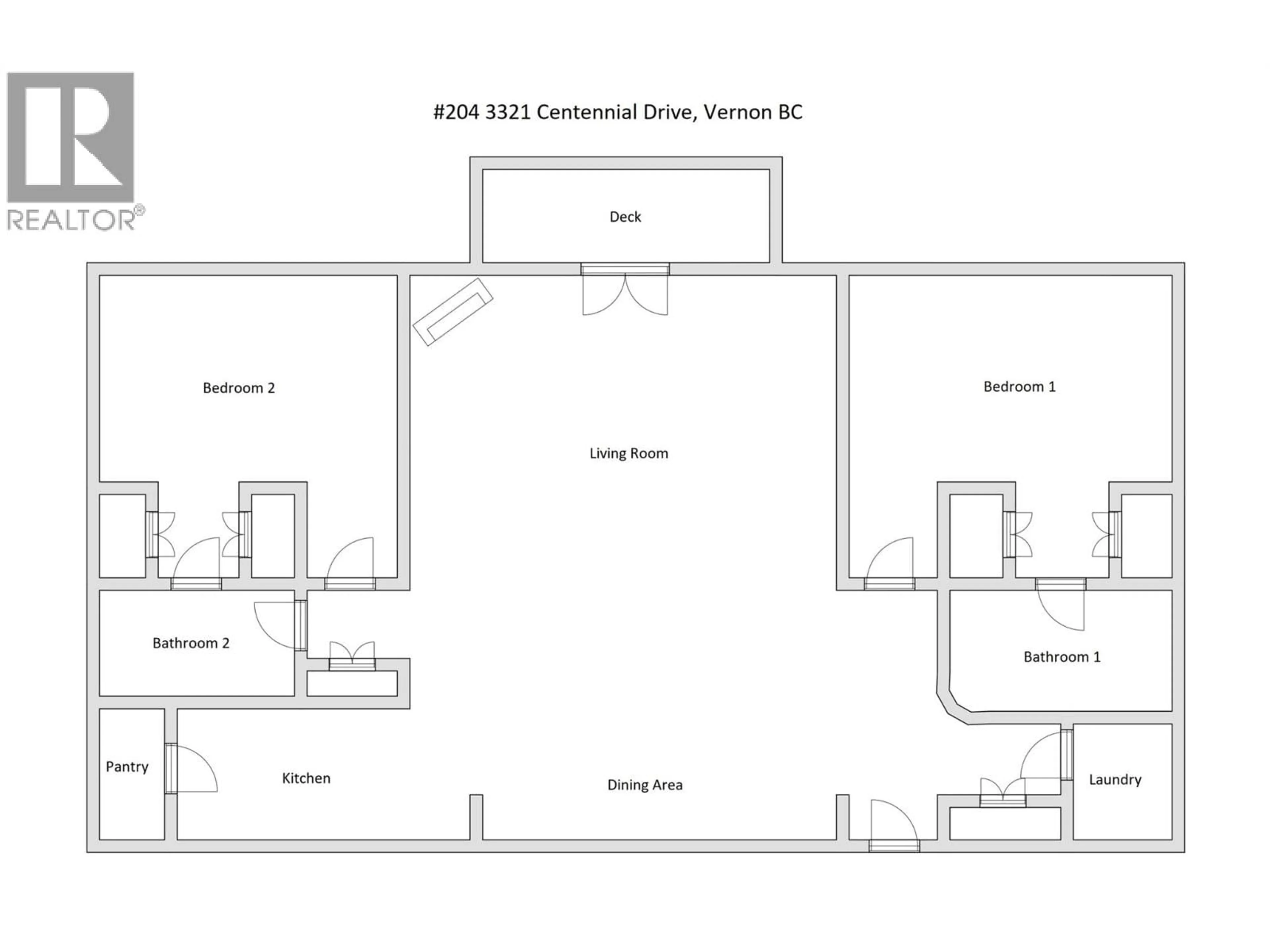 Floor plan for 204 - 3221 CENTENNIAL DRIVE, Vernon British Columbia V1T2T8