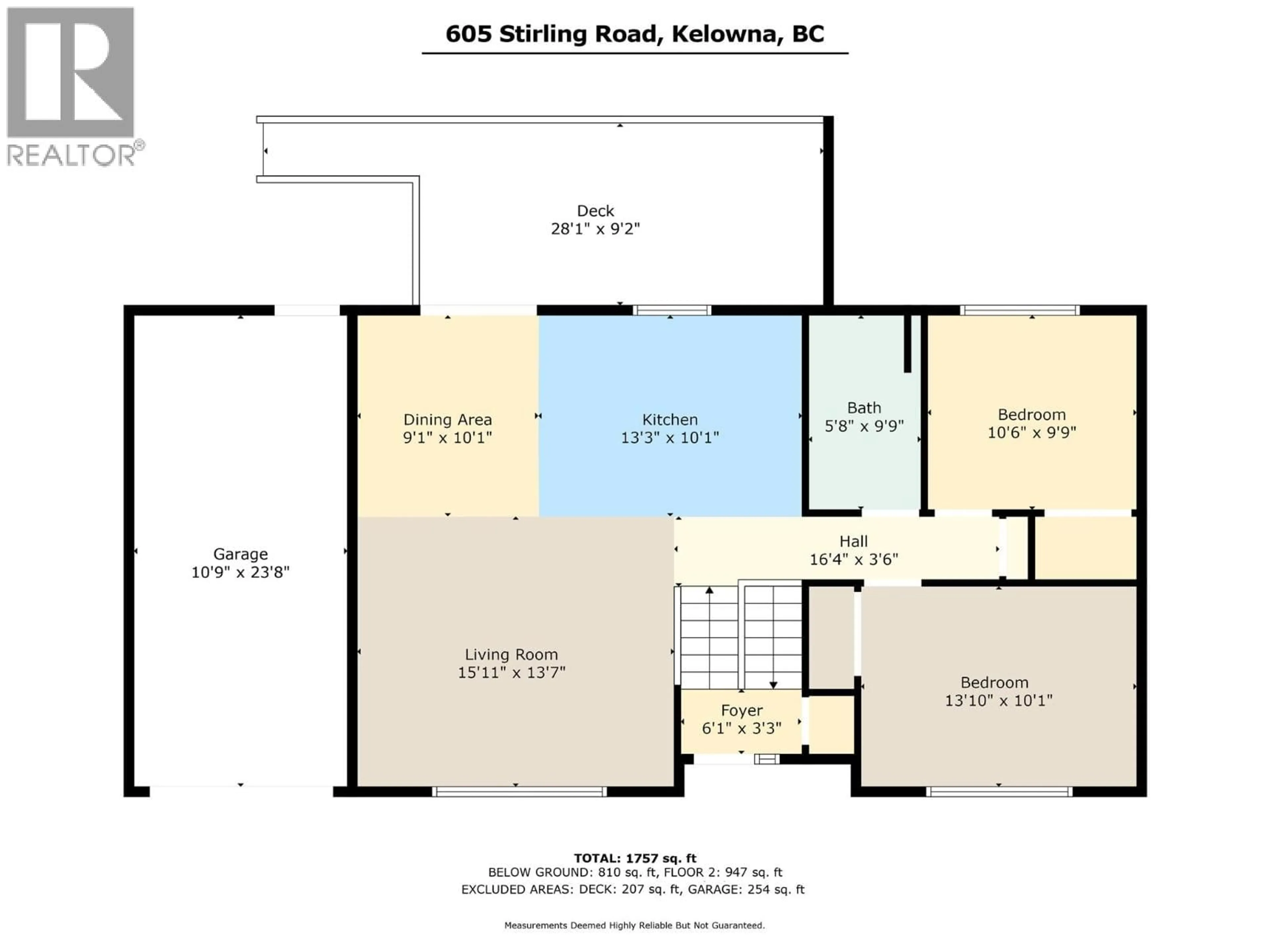 Floor plan for 605 STIRLING ROAD, Kelowna British Columbia V1X3X4