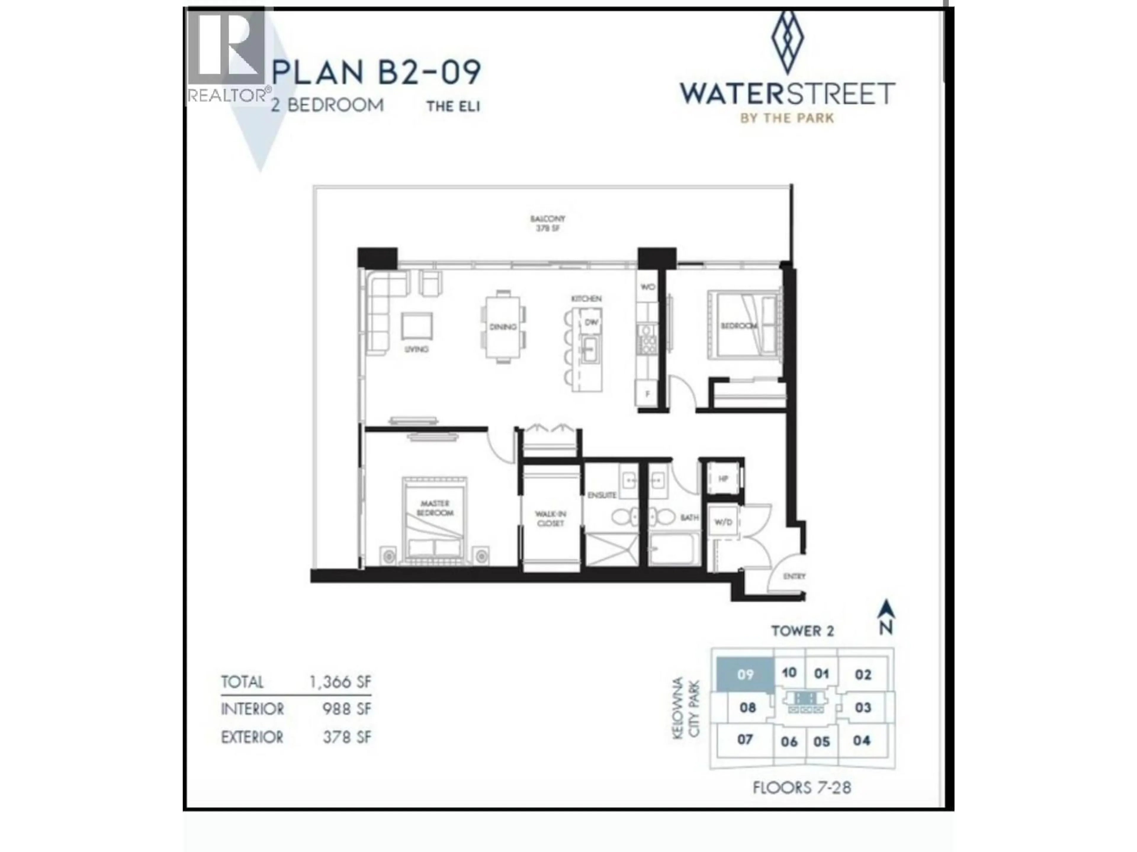 Floor plan for 2509 - 1626 WATER STREET, Kelowna British Columbia V1Y0N7