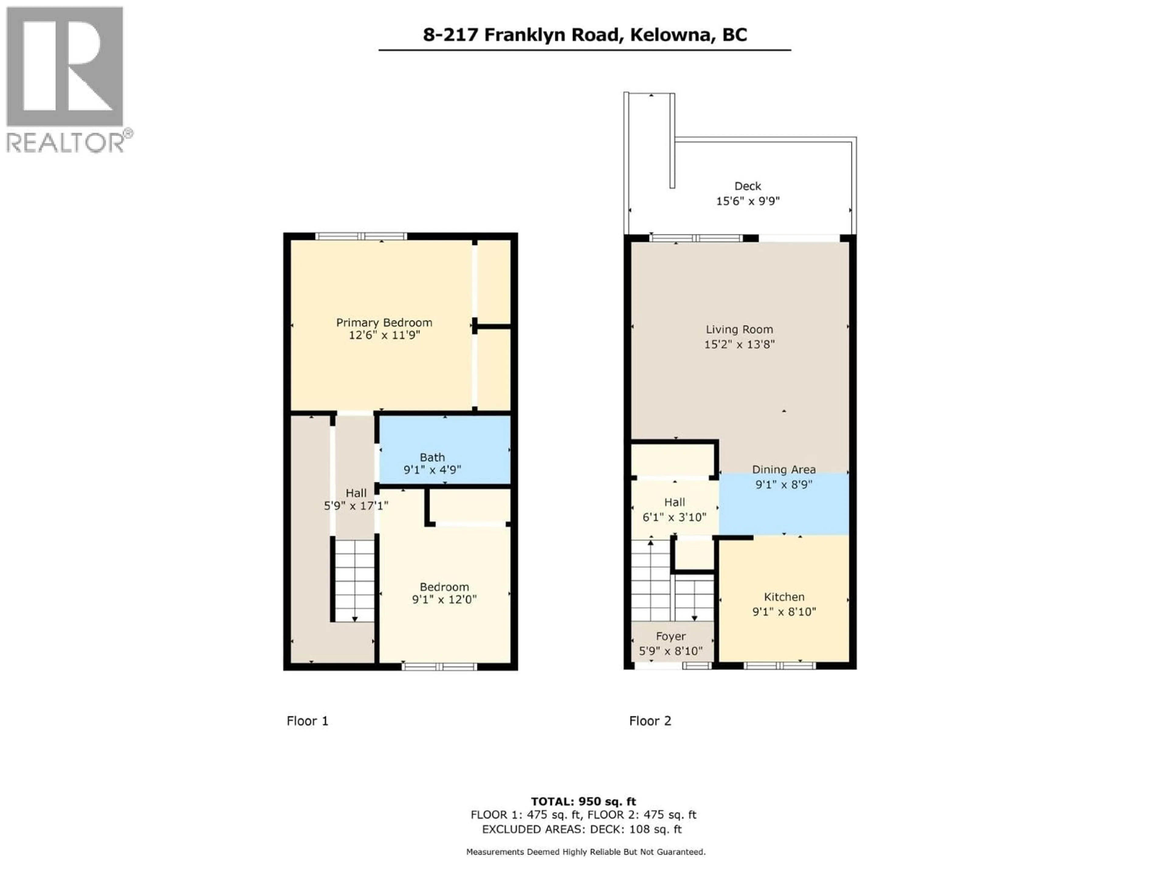Floor plan for 8 - 217 FRANKLYN ROAD, Kelowna British Columbia V1X6A9
