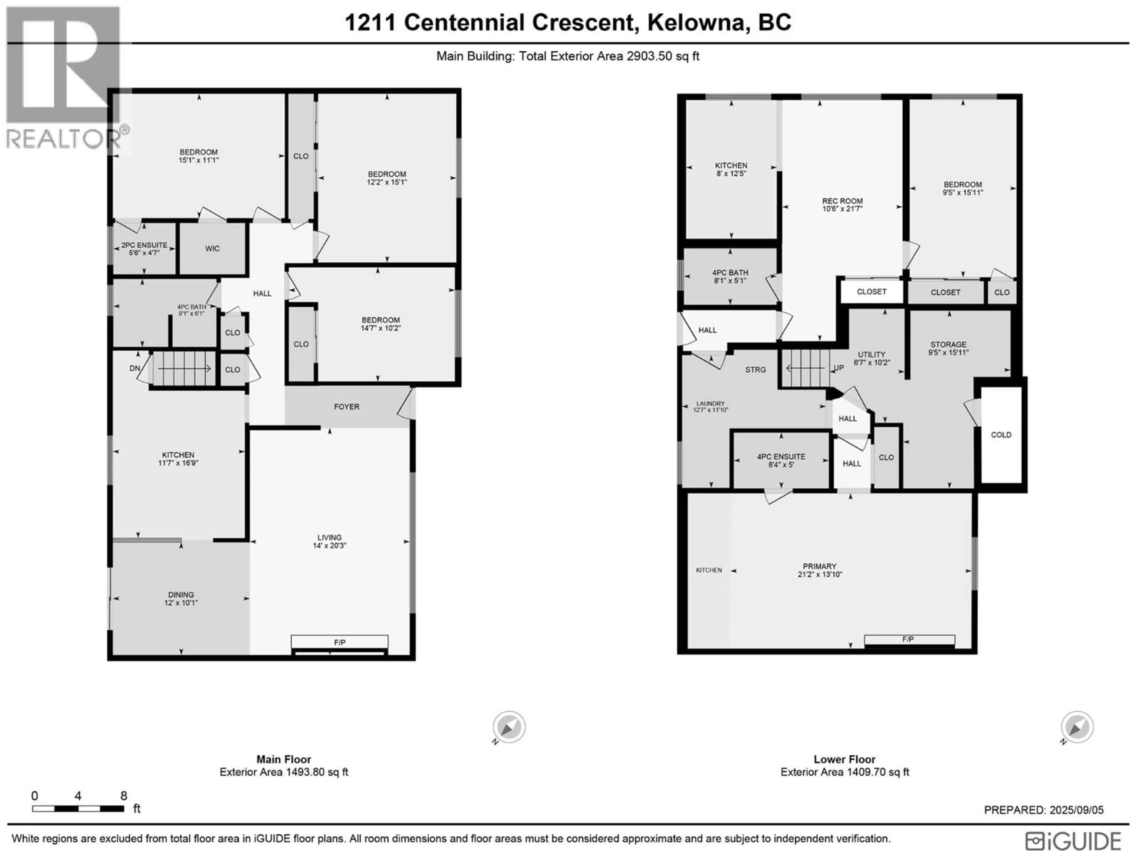 Floor plan for 1211 CENTENNIAL CRESCENT, Kelowna British Columbia V1Y6K3