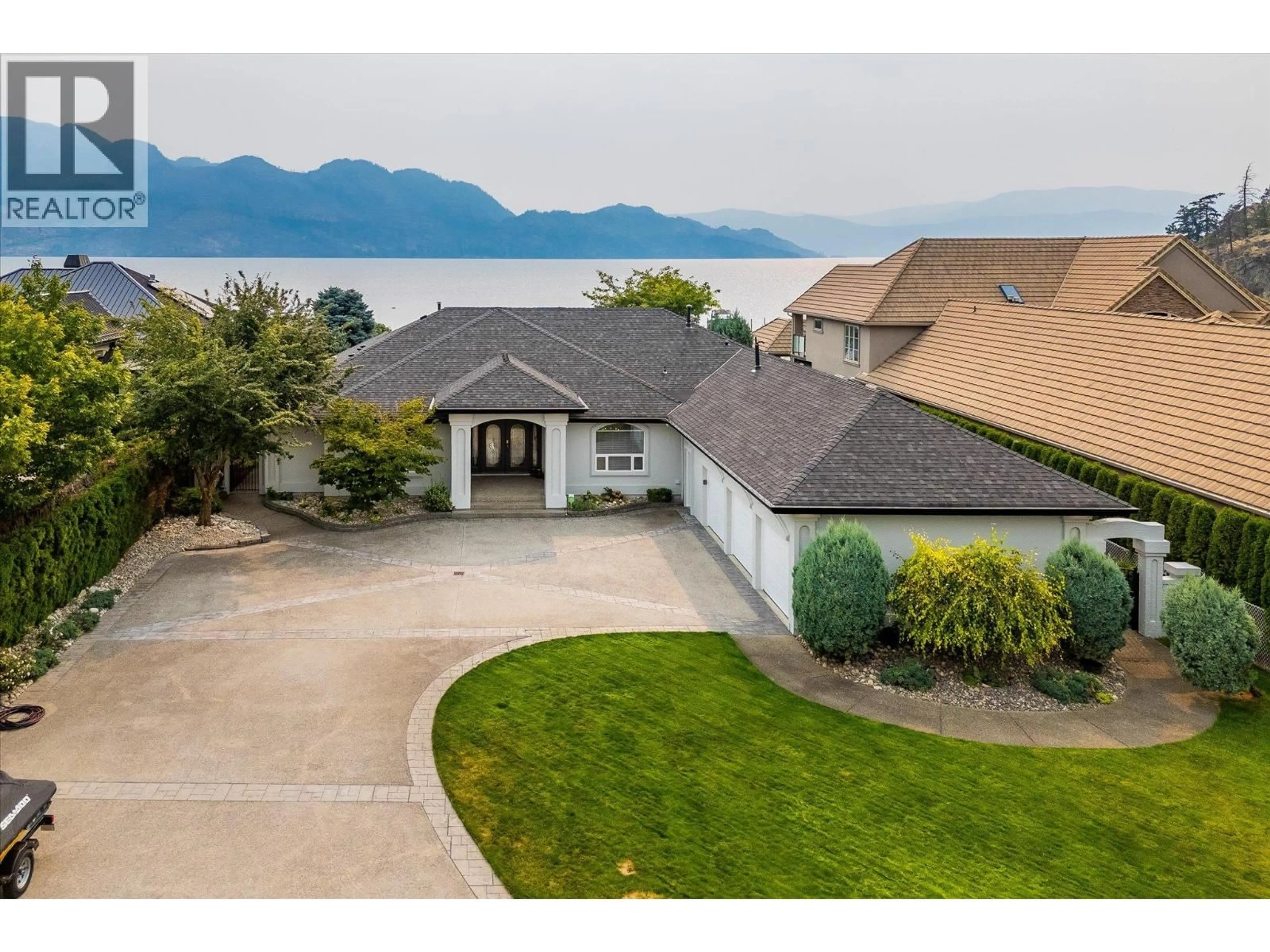 A pic from outside/outdoor area/front of a property/back of a property/a pic from drone, mountain view for 2577 WHITWORTH ROAD, West Kelowna British Columbia V4T2K5