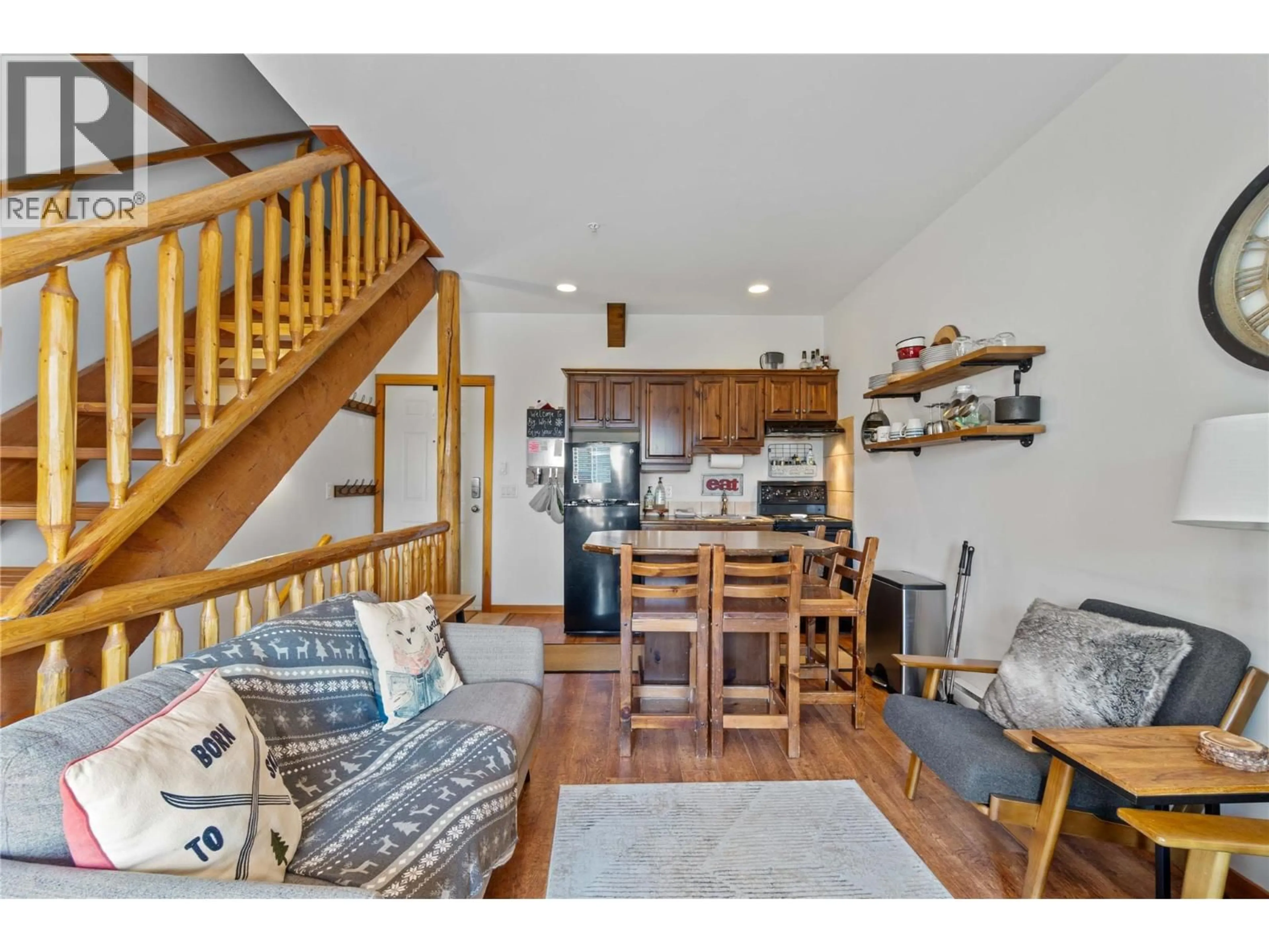 Open concept kitchen, wood/laminate floor for 2 - 5015 SNOWBIRD WAY, Big White British Columbia V1P1P3