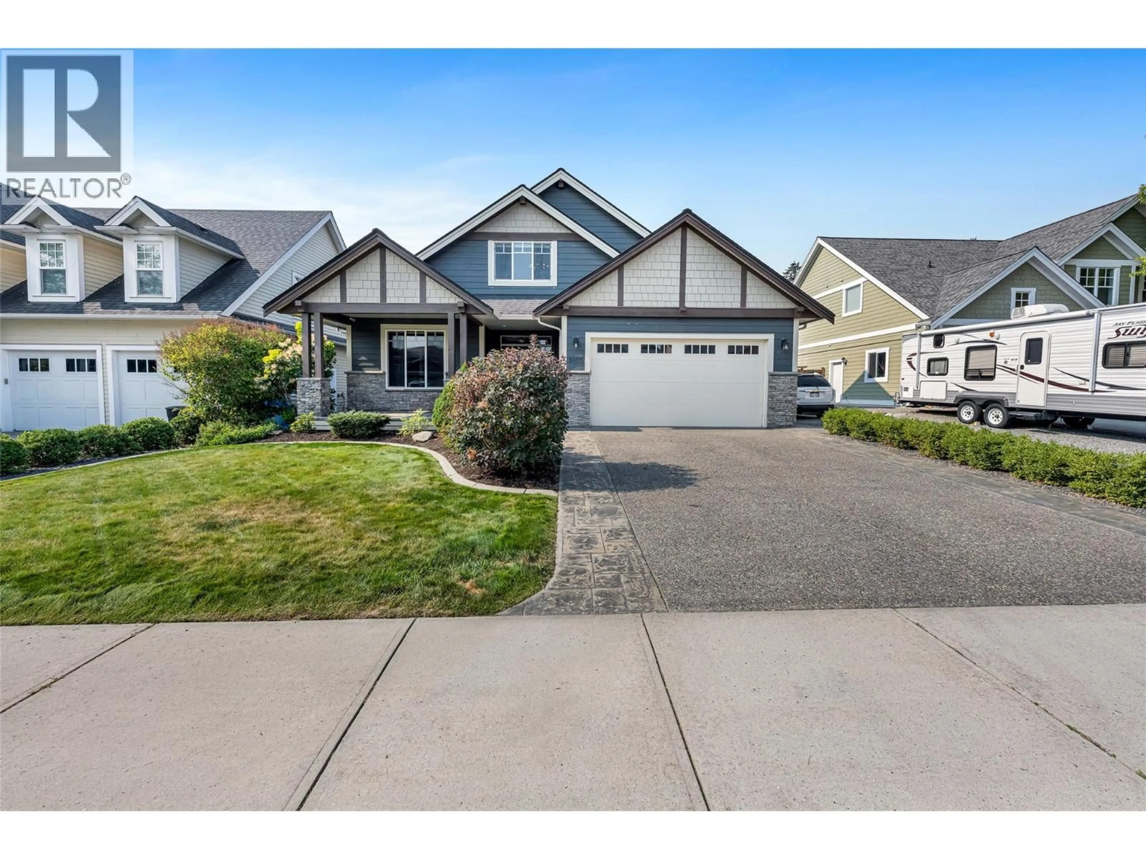 Home with vinyl exterior material, street for 3905 RANKINE PLACE, Armstrong British Columbia V4Y0X9