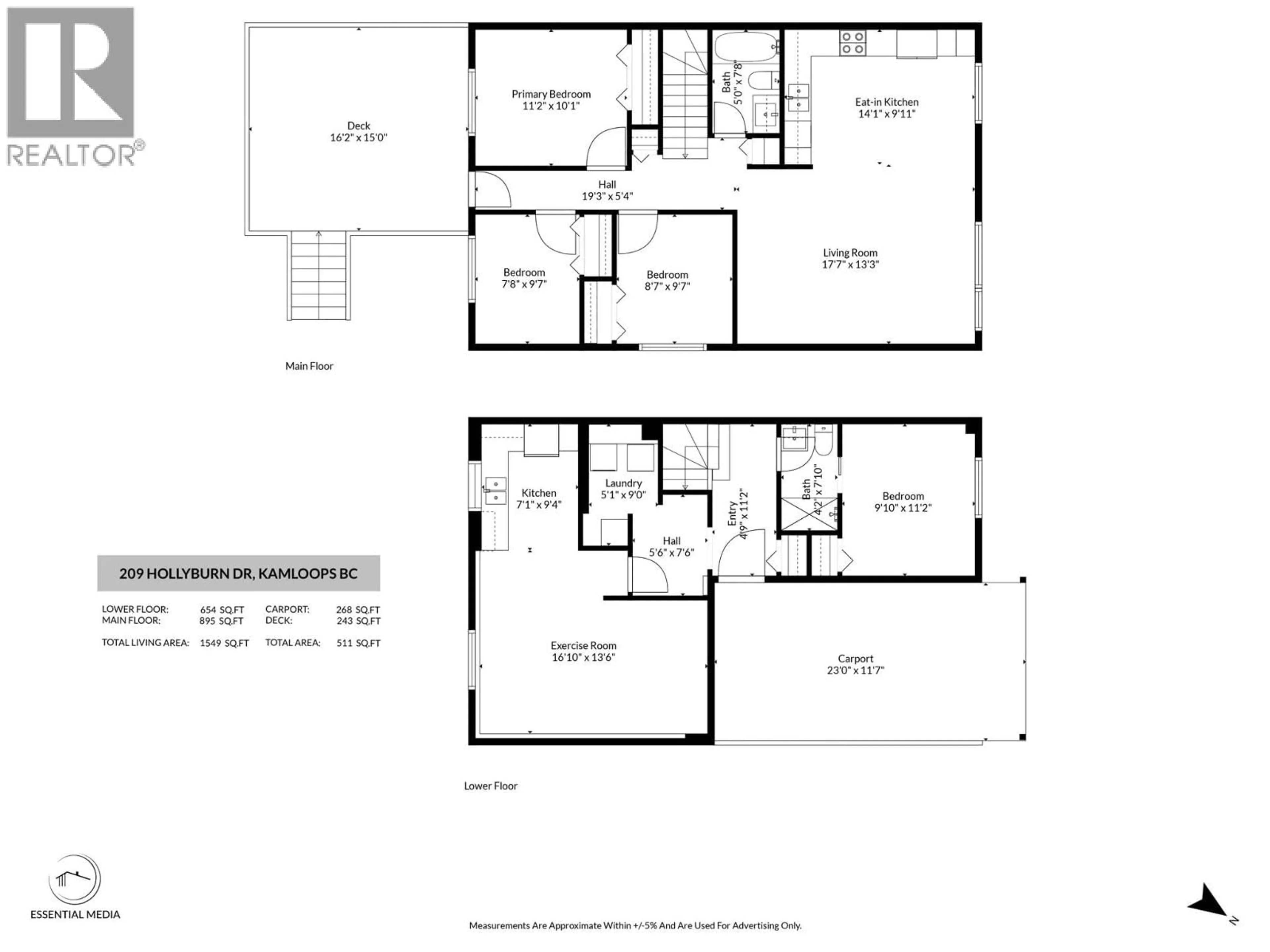 Floor plan for 209 HOLLYBURN DRIVE, Kamloops British Columbia V2E1Y9