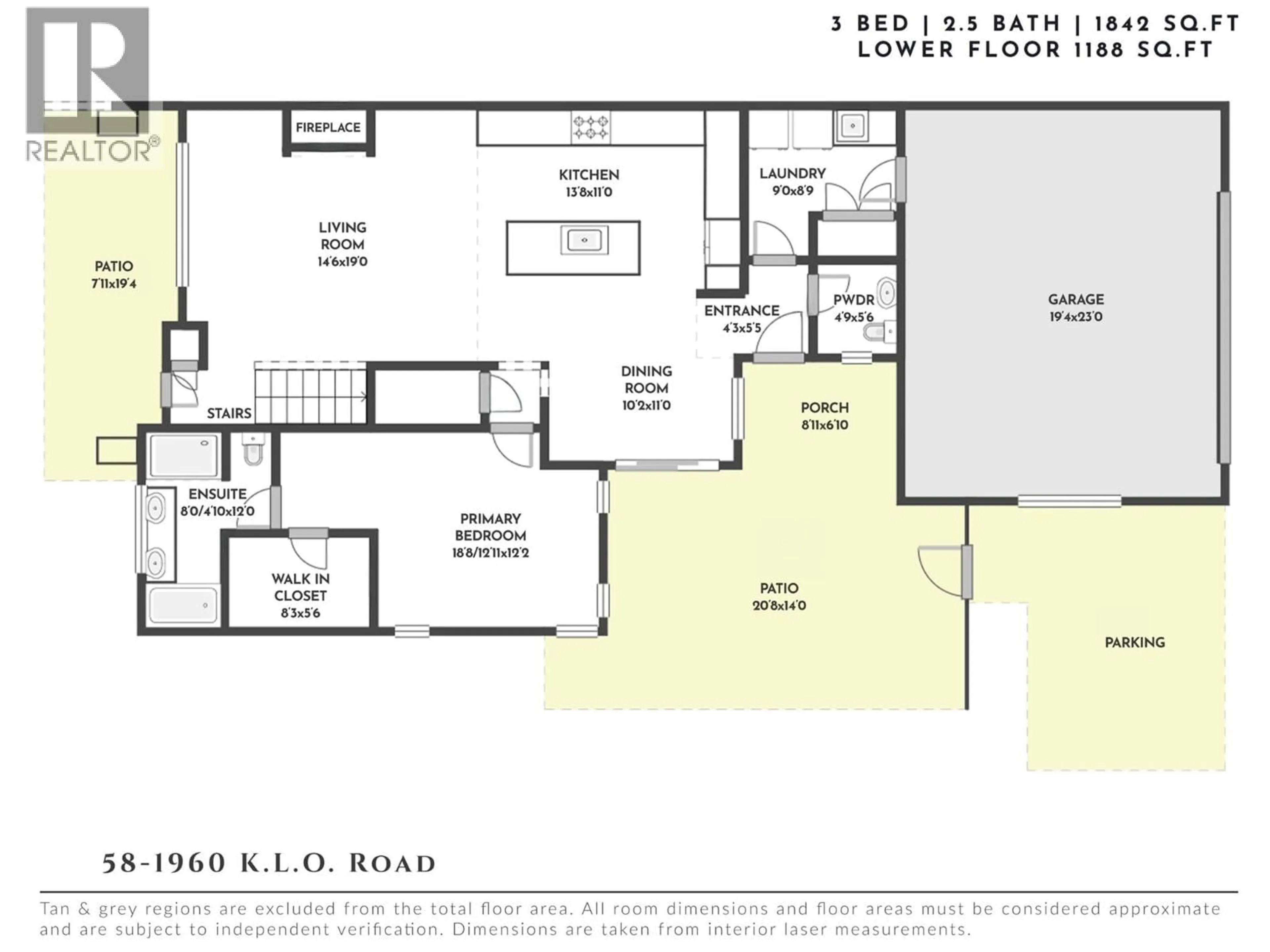 Floor plan for 58 - 1960 KLO ROAD, Kelowna British Columbia V1W5L2
