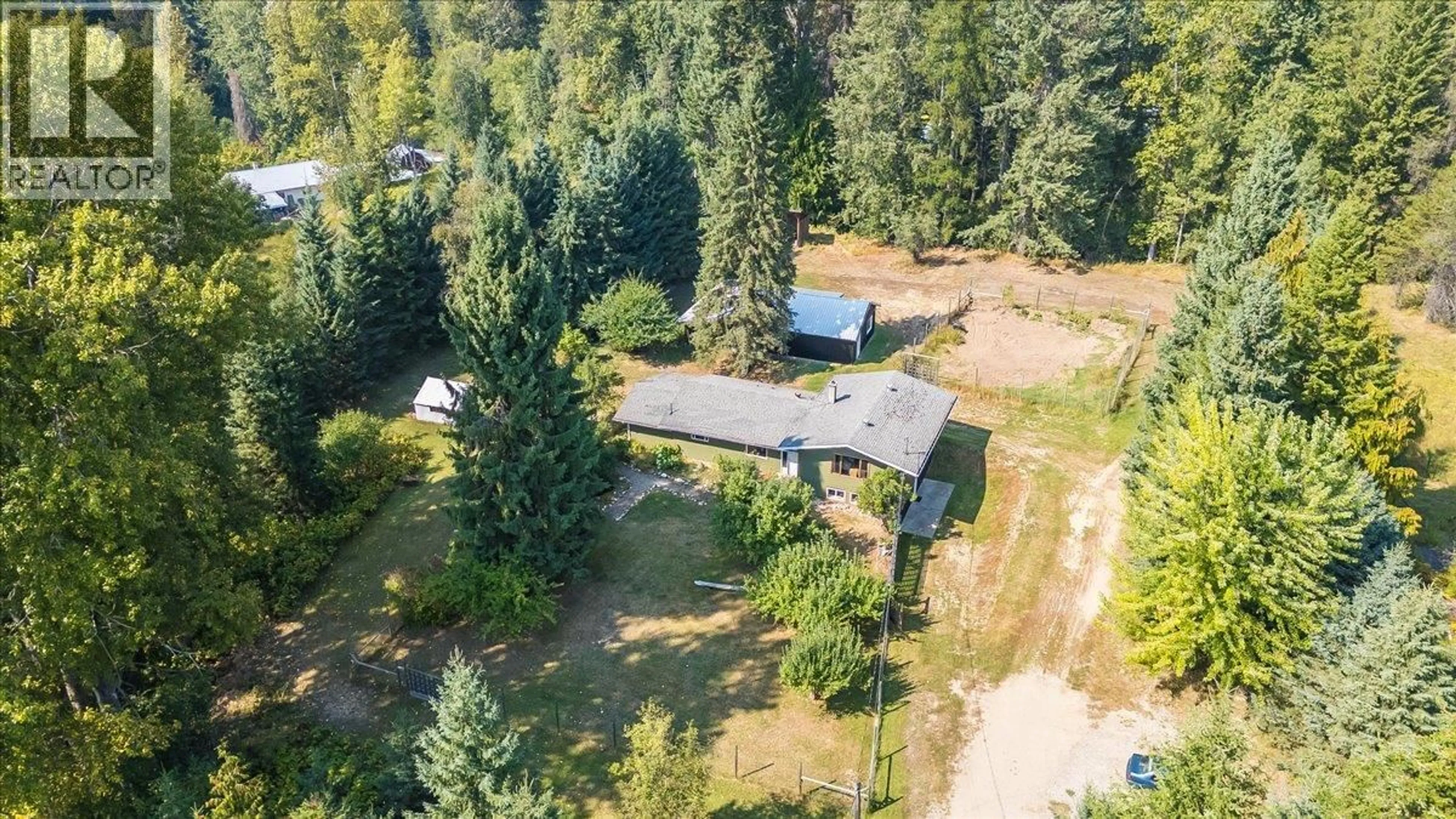 A pic from outside/outdoor area/front of a property/back of a property/a pic from drone, forest/trees view for 3710 LADYBIRD ROAD, Krestova British Columbia V0G1H2