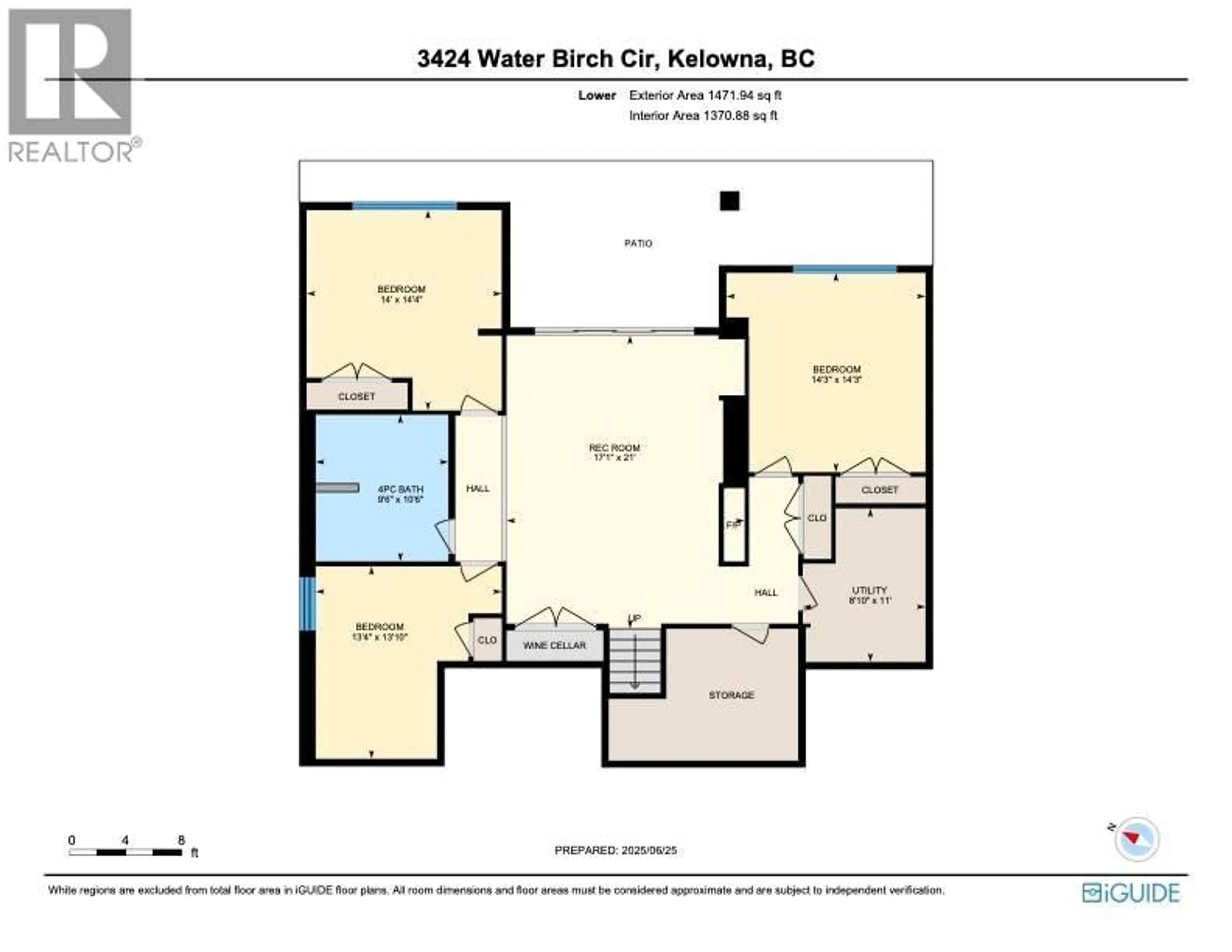 Floor plan for 3424 WATER BIRCH CIRCLE, Kelowna British Columbia V1V3G1
