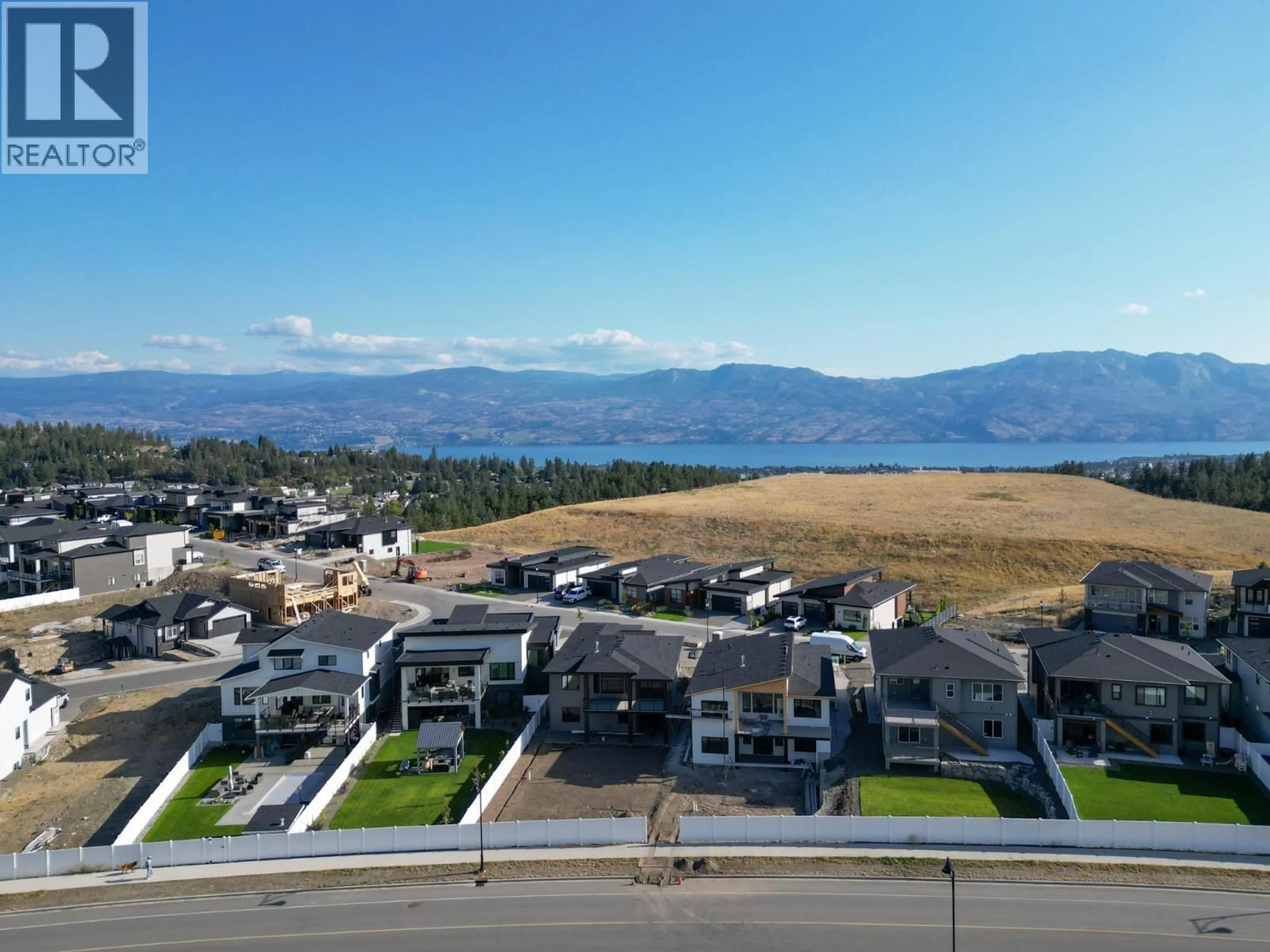 A pic from outside/outdoor area/front of a property/back of a property/a pic from drone, mountain view for 2540 PINNACLE RIDGE DRIVE, West Kelowna British Columbia V4T0G4