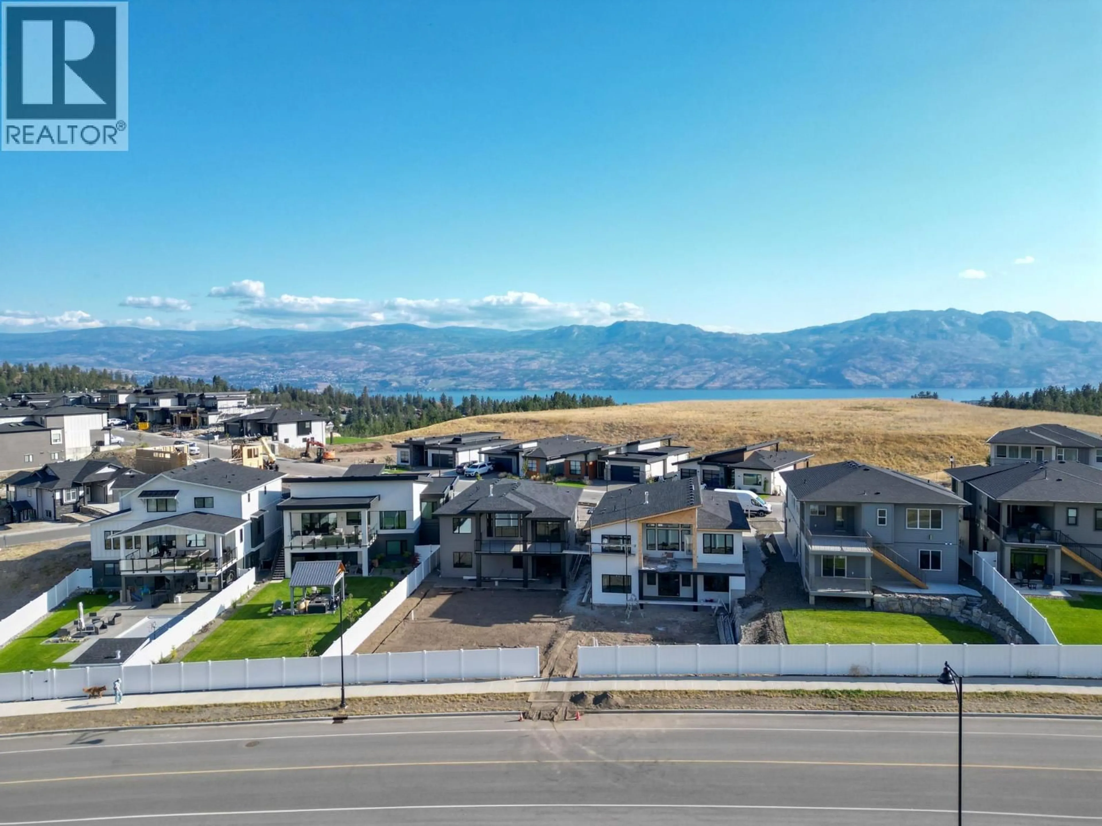 A pic from outside/outdoor area/front of a property/back of a property/a pic from drone, water/lake/river/ocean view for 2540 PINNACLE RIDGE DRIVE, West Kelowna British Columbia V4T0G4