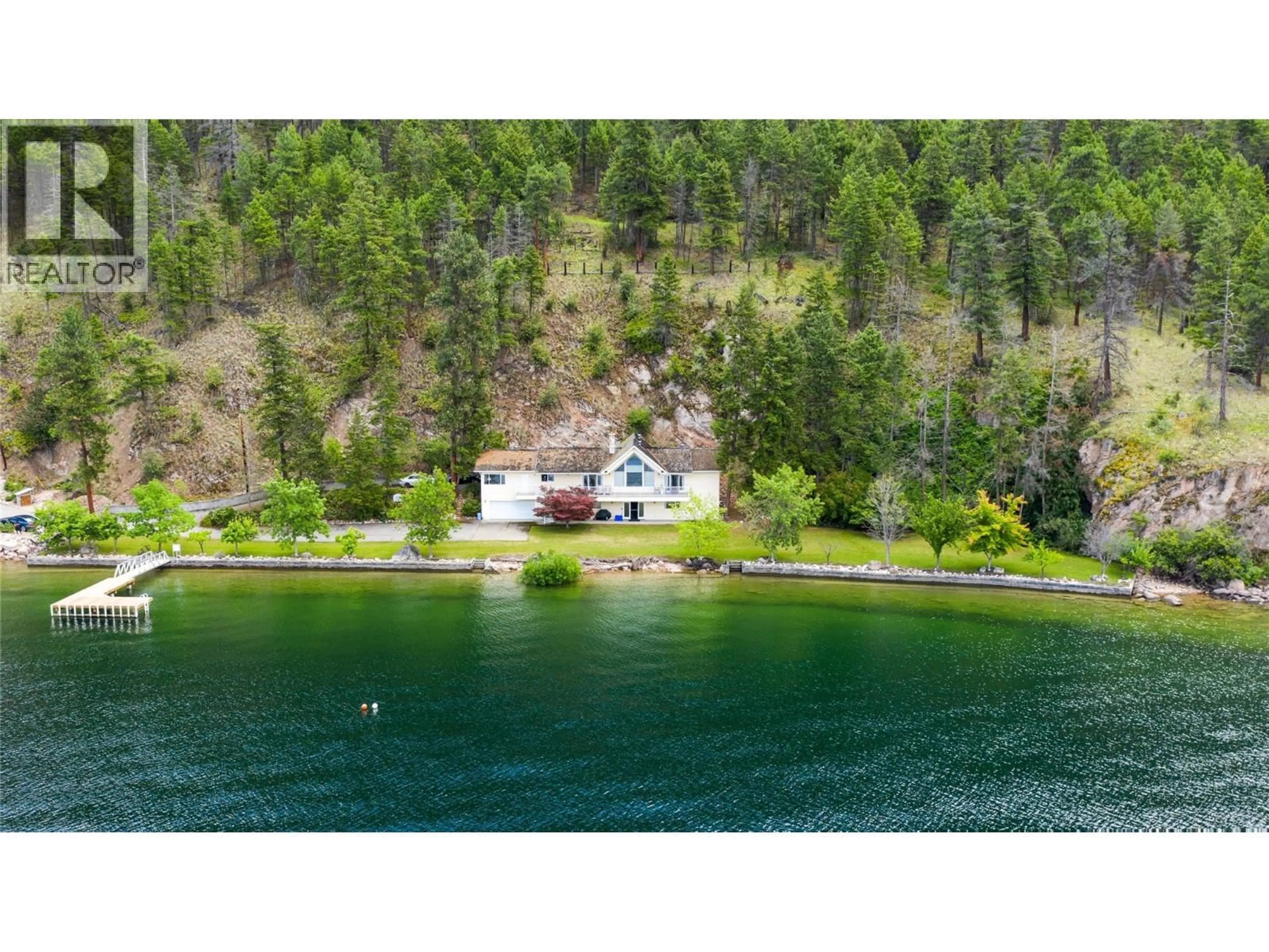 A pic from outside/outdoor area/front of a property/back of a property/a pic from drone, water/lake/river/ocean view for 13 - 9990 EASTSIDE ROAD, Vernon British Columbia V1H1V1