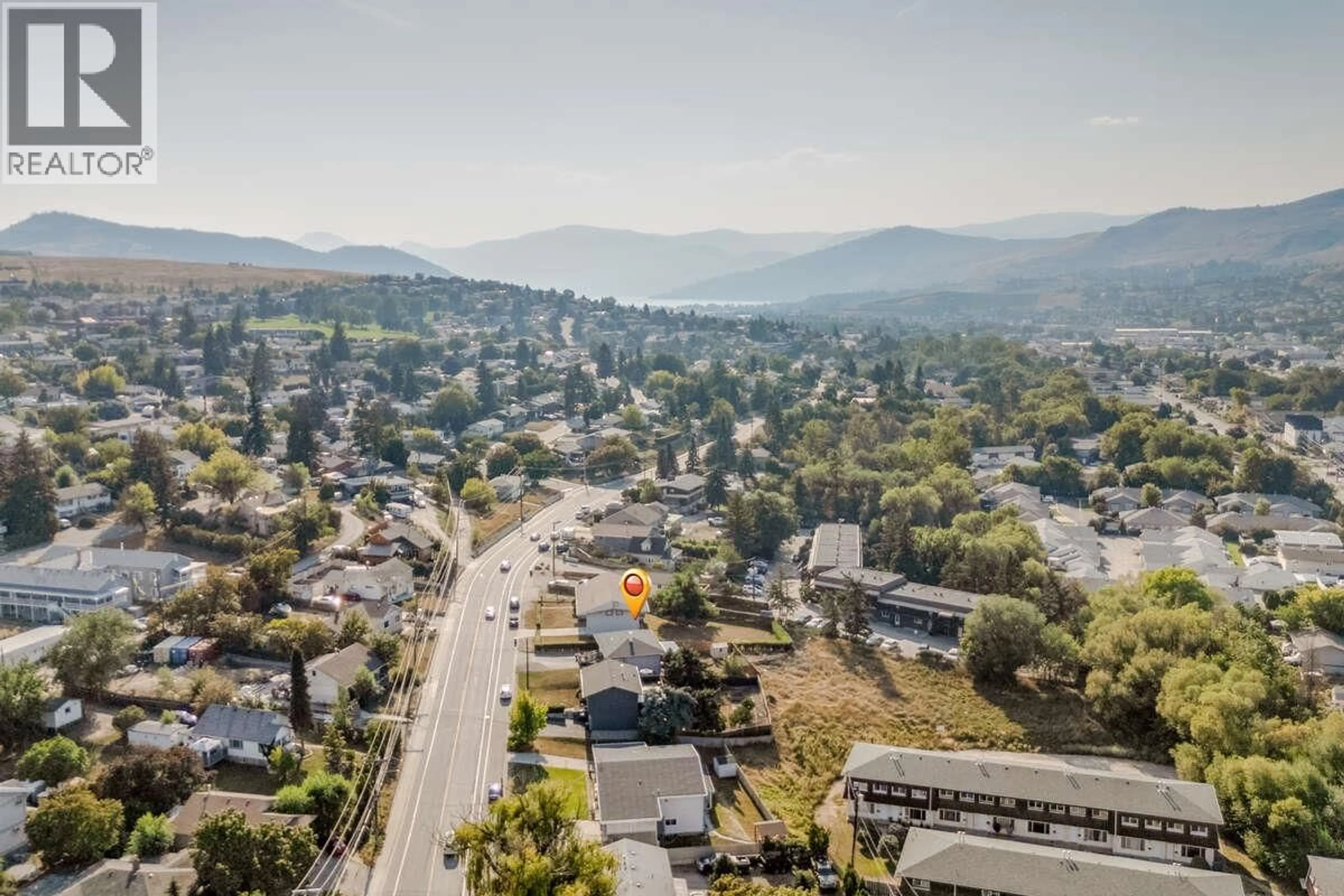 A pic from outside/outdoor area/front of a property/back of a property/a pic from drone, mountain view for 3409 OKANAGAN AVENUE, Vernon British Columbia V1T1K5
